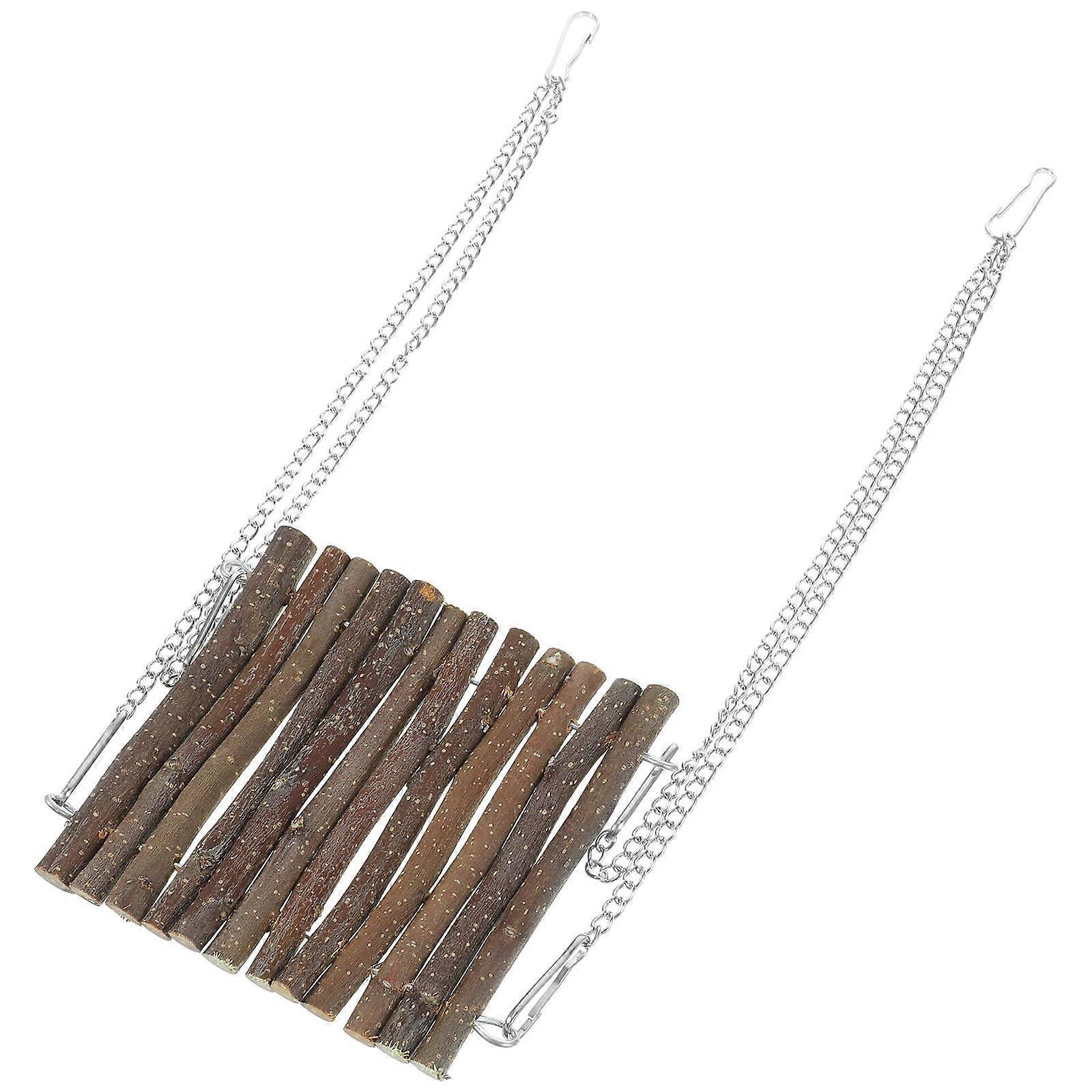 Reptile Swing Toy Wooden Hammock for Lizard Pets 2Pcs Set