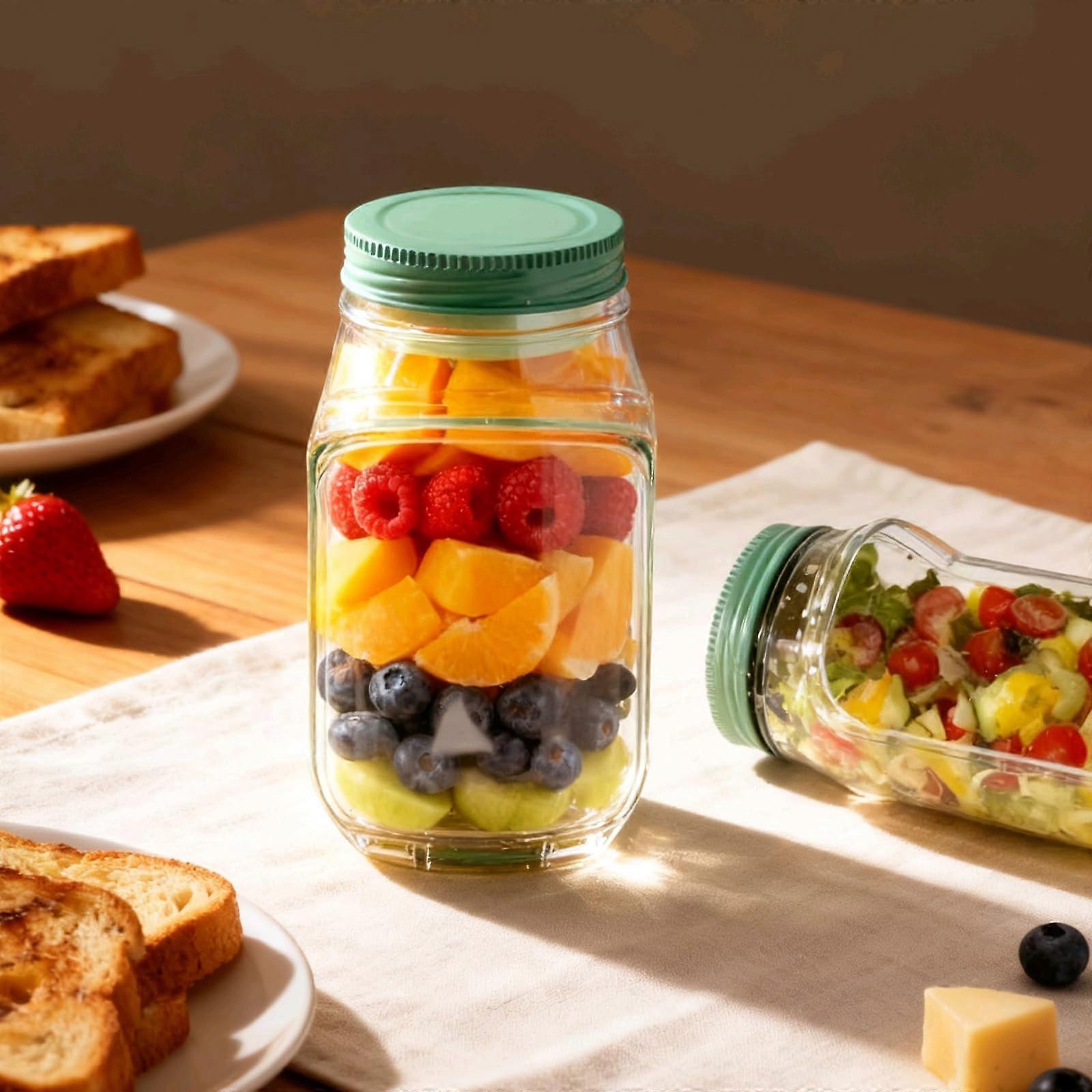 Salad Container Leakproof Dressing Cup Microwave Dishwasher Safe Reusable Jar for Work Travel