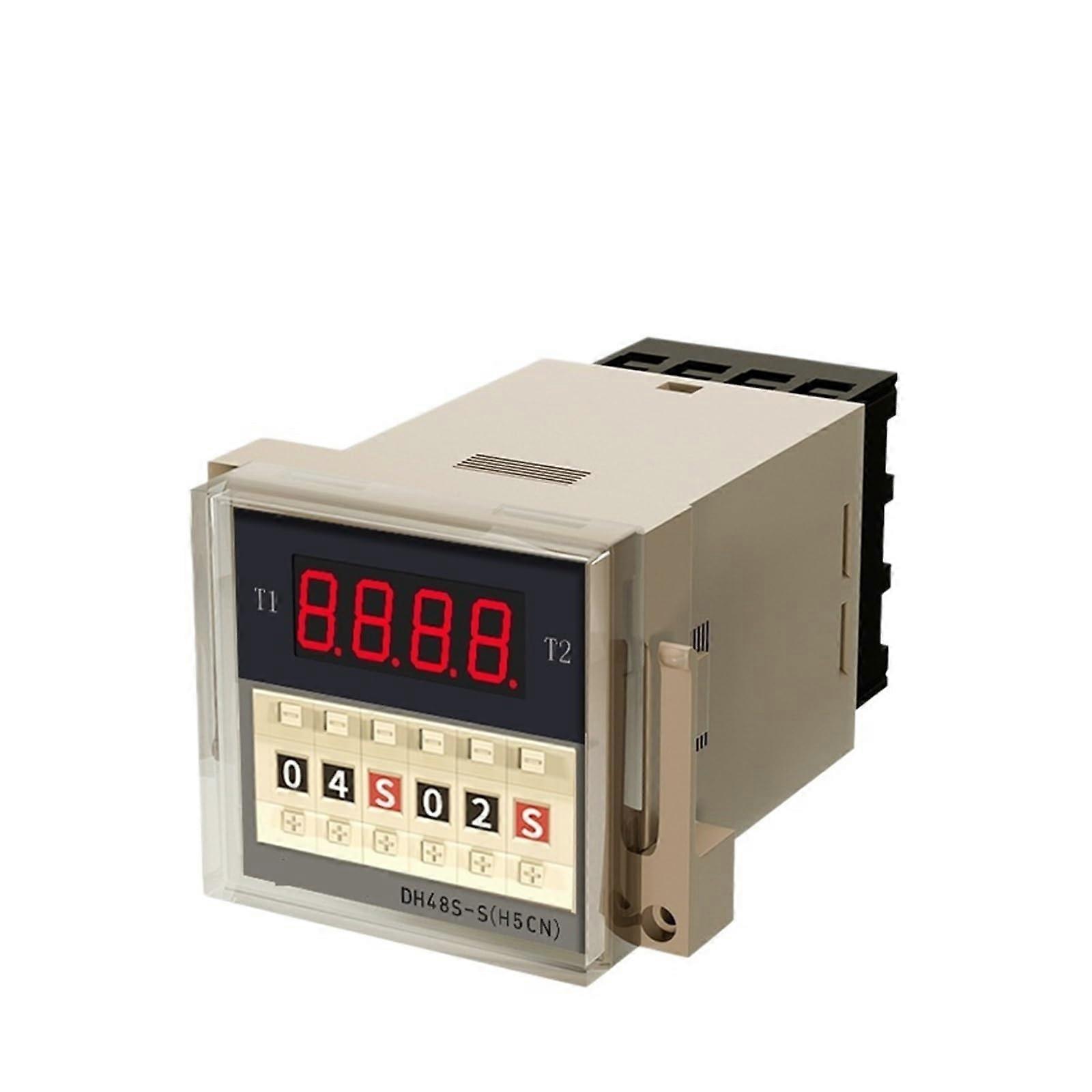220V Digital Timer Relay DH48S1Z with Socket, Programmable Delay Switch, Dual Modes, Power Memory