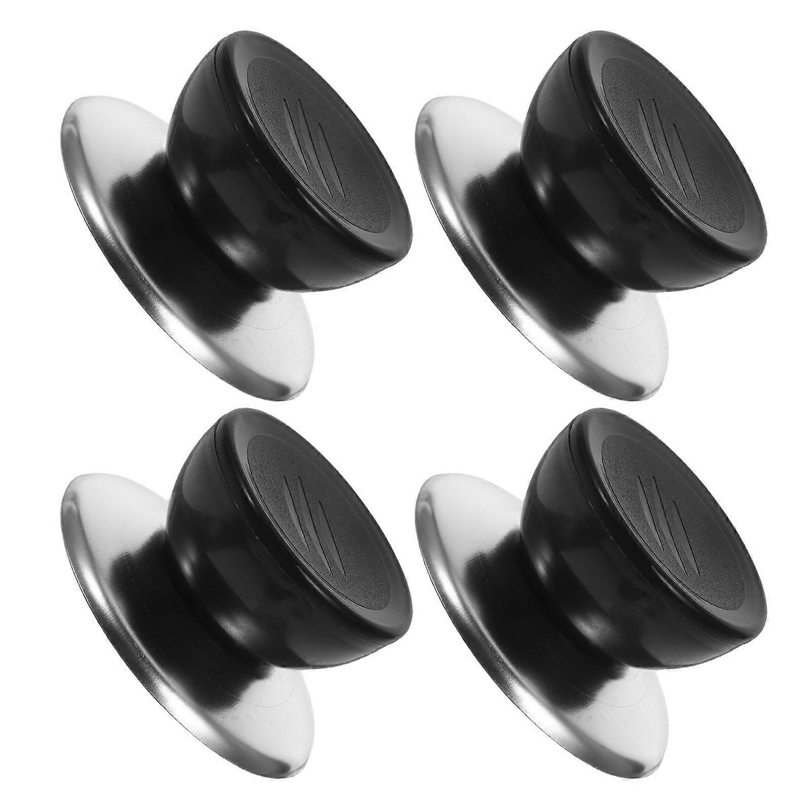 Black Pot Lid Handles for Replacement Knobs with Screws 4Sets