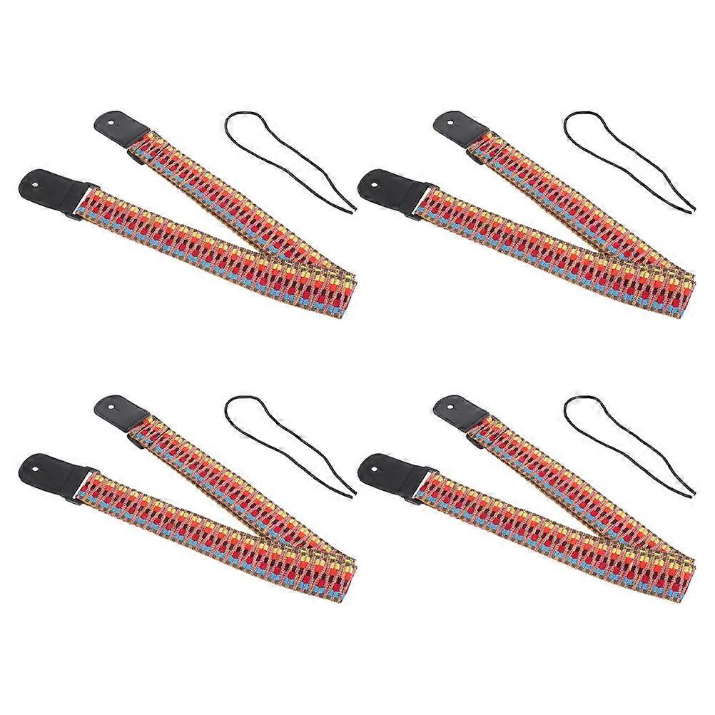 Ukulele Strap Woven Cotton Adjustable for Ukulele 4Pcs Boho Design
