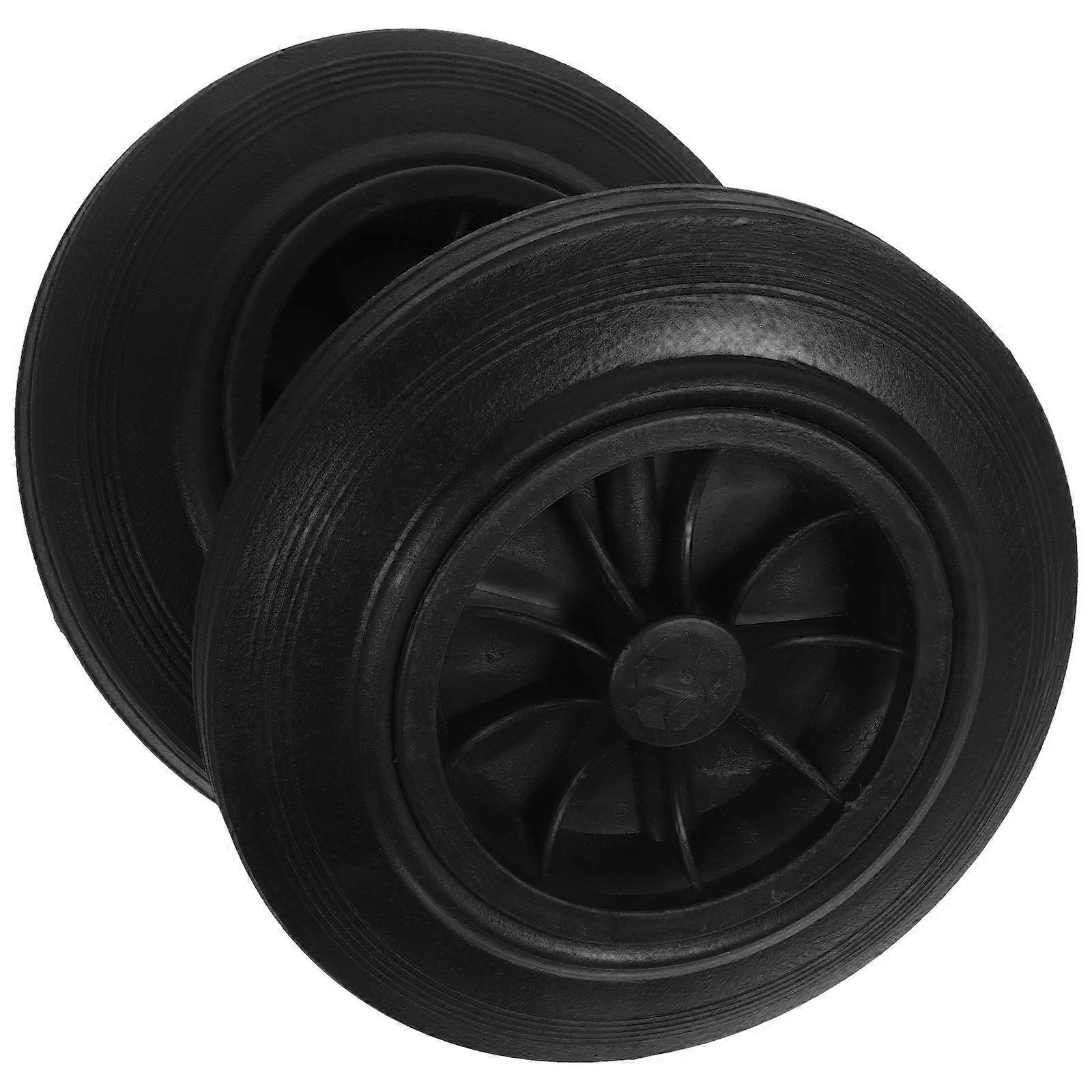 Rubber Trash Can Wheels Garbage Can Wheels Replacement 2Pcs Easy Installation