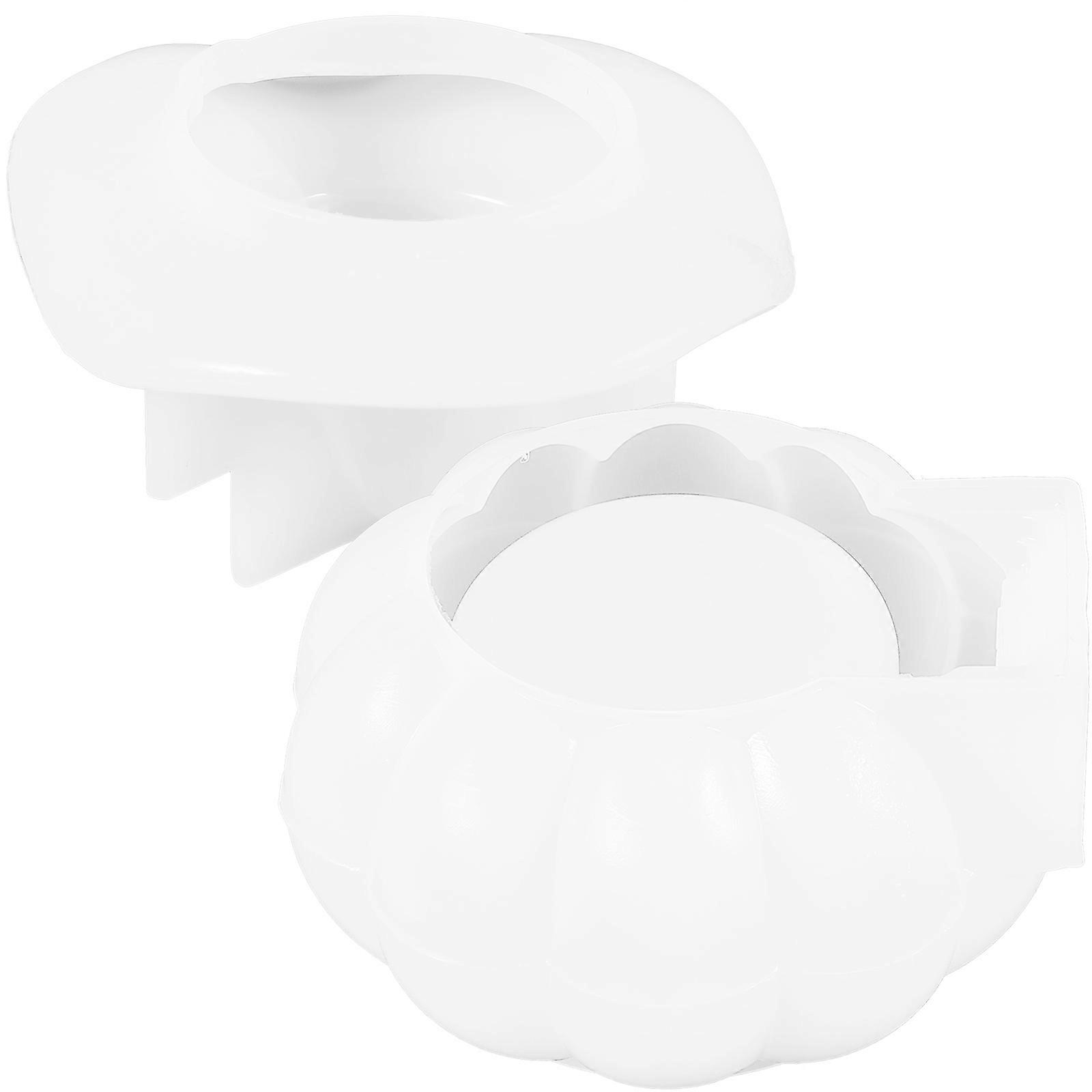 Halloween Silicone Pumpkin Mold for Candy Jar Making 1Set White
