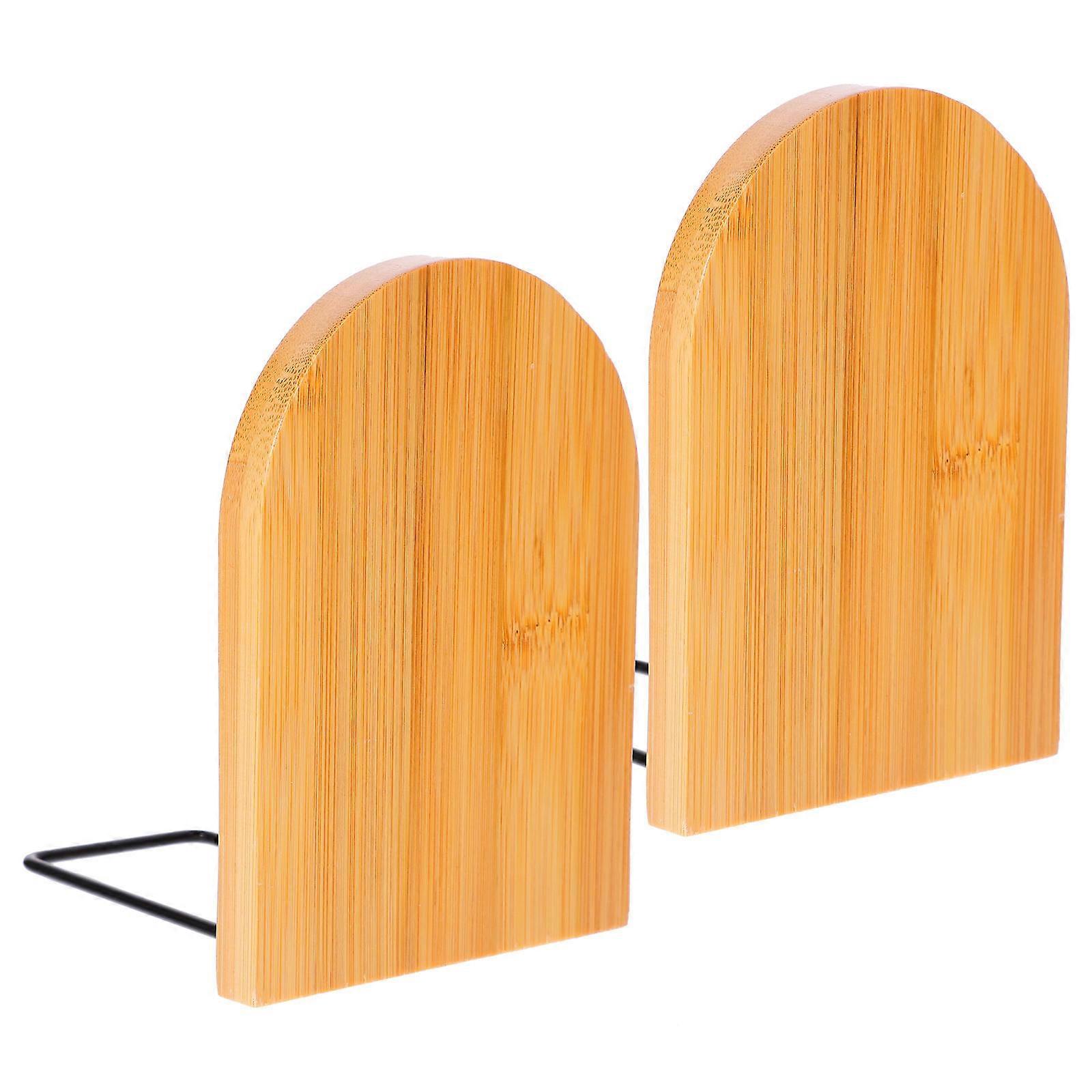 Bamboo Creative Book Holder Decorative Book Organizer for Office 2Pcs
