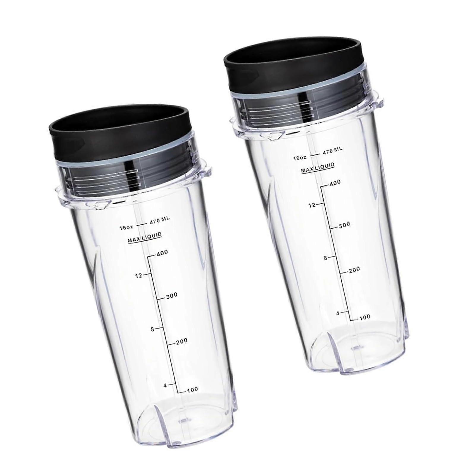 2 Pack Blender Cup with SpillProof Lid, Large Capacity Replacement Jar for Ninja QB3001SS