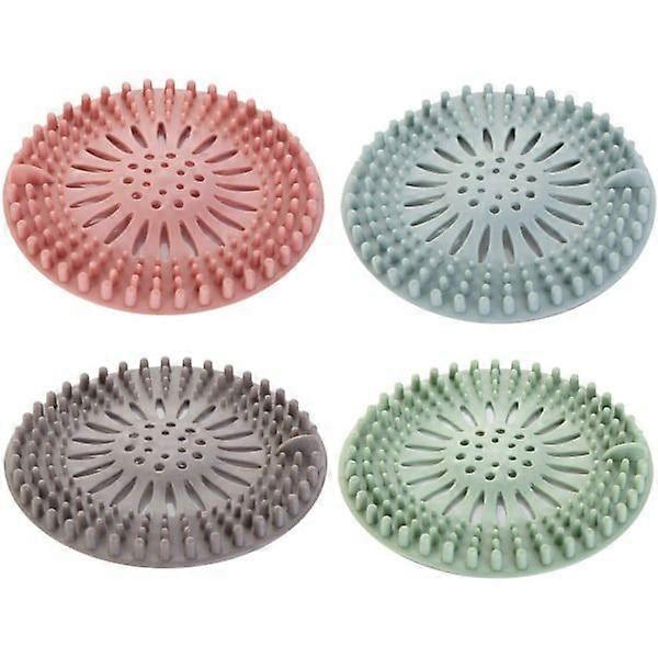 Bathtub strainer and drain cover (4-piece pack, random colors)