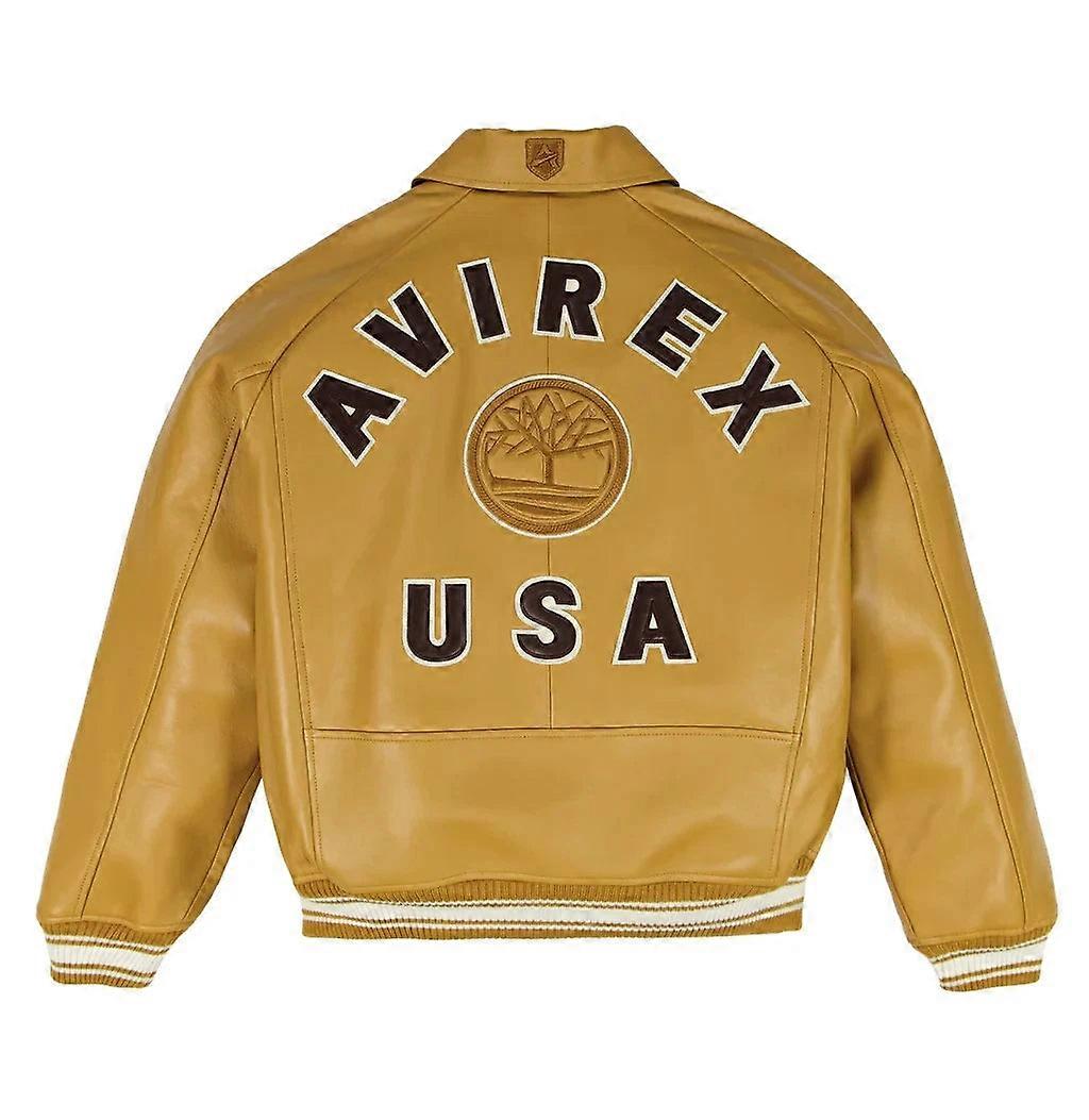 Men's Avirex  Real Bomber Leather Jacket-03