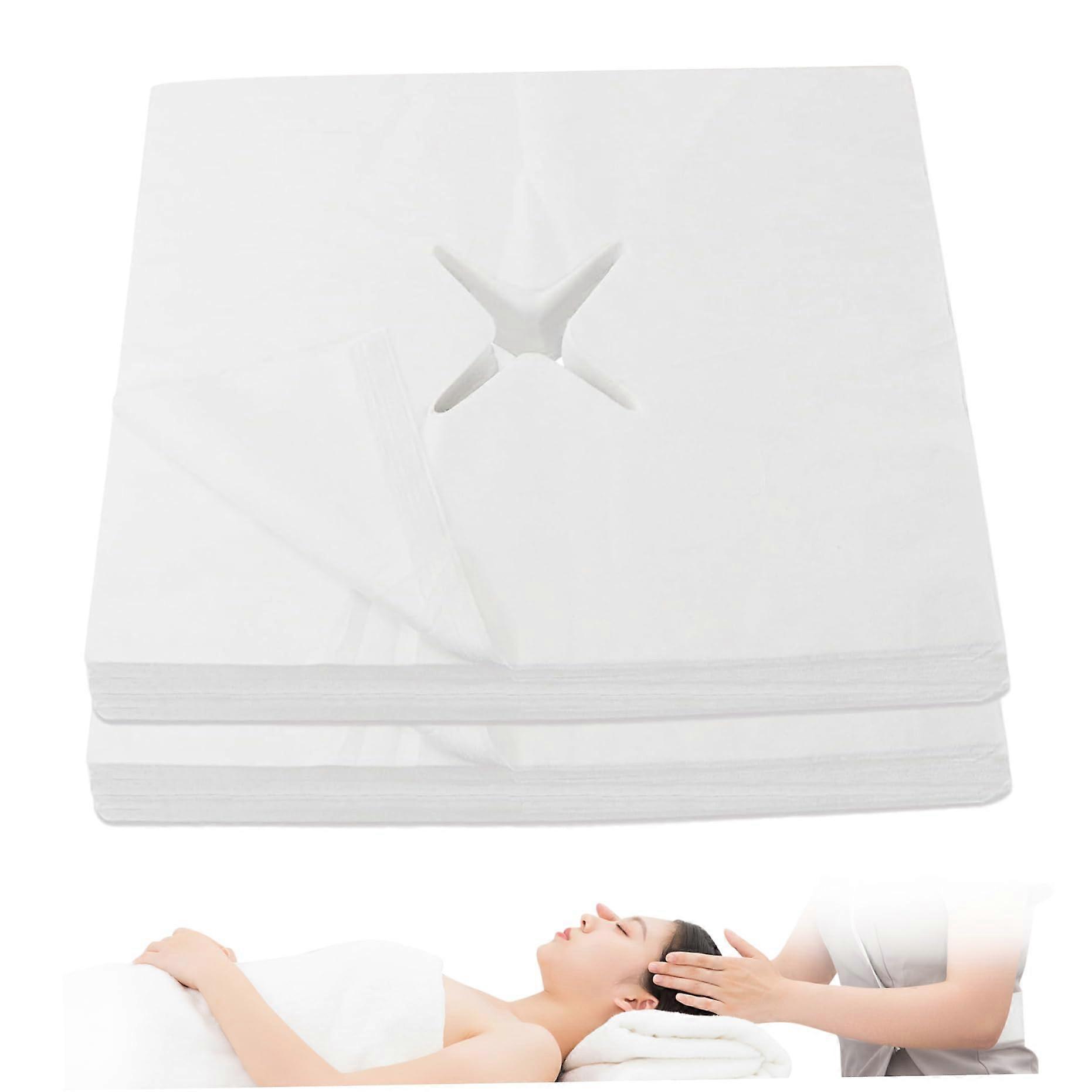 200 Pack Disposable Massage Table Face Cradle Covers 16x16 Soft Breathable CrossShaped Hole