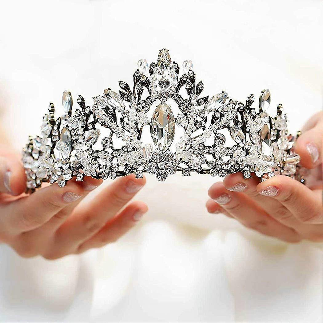 Wedding Crown for Bride Elegant Baroque Queen Tiara with Pins Secure Fit GiftReady Packaging