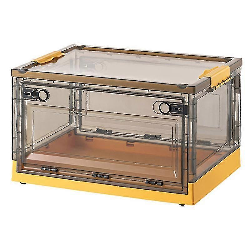 Storage Box Stackable Plastic Storage Box with Lid Space-Saving Foldable Clothes Toy Storage Contain