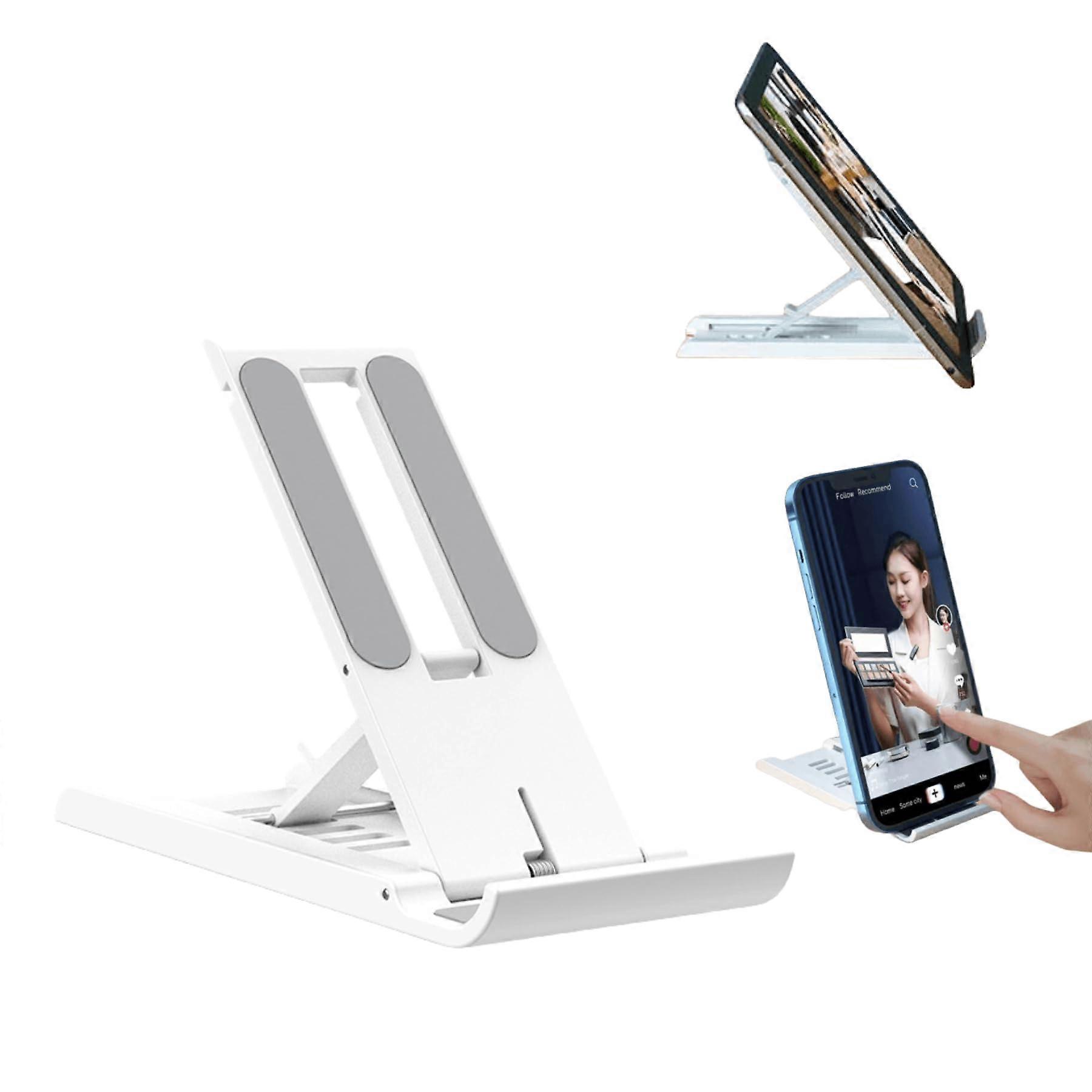 Adjustable Foldable Stand for iPad and Tablet Holder for 413 Inch Devices, Ergonomic Desk Accessory White