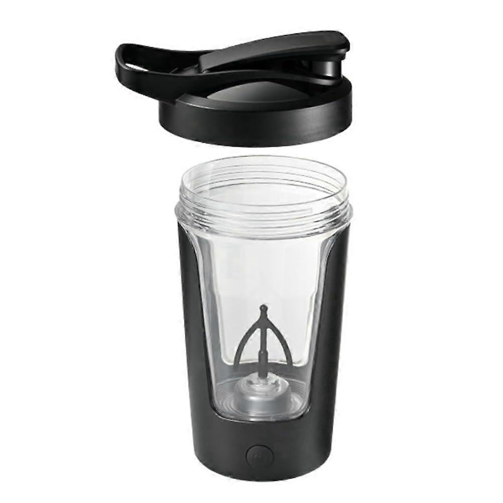 Battery Powered Protein Shaker Bottle with Uniform Mixing  Temp Resistant Blender Cup Black