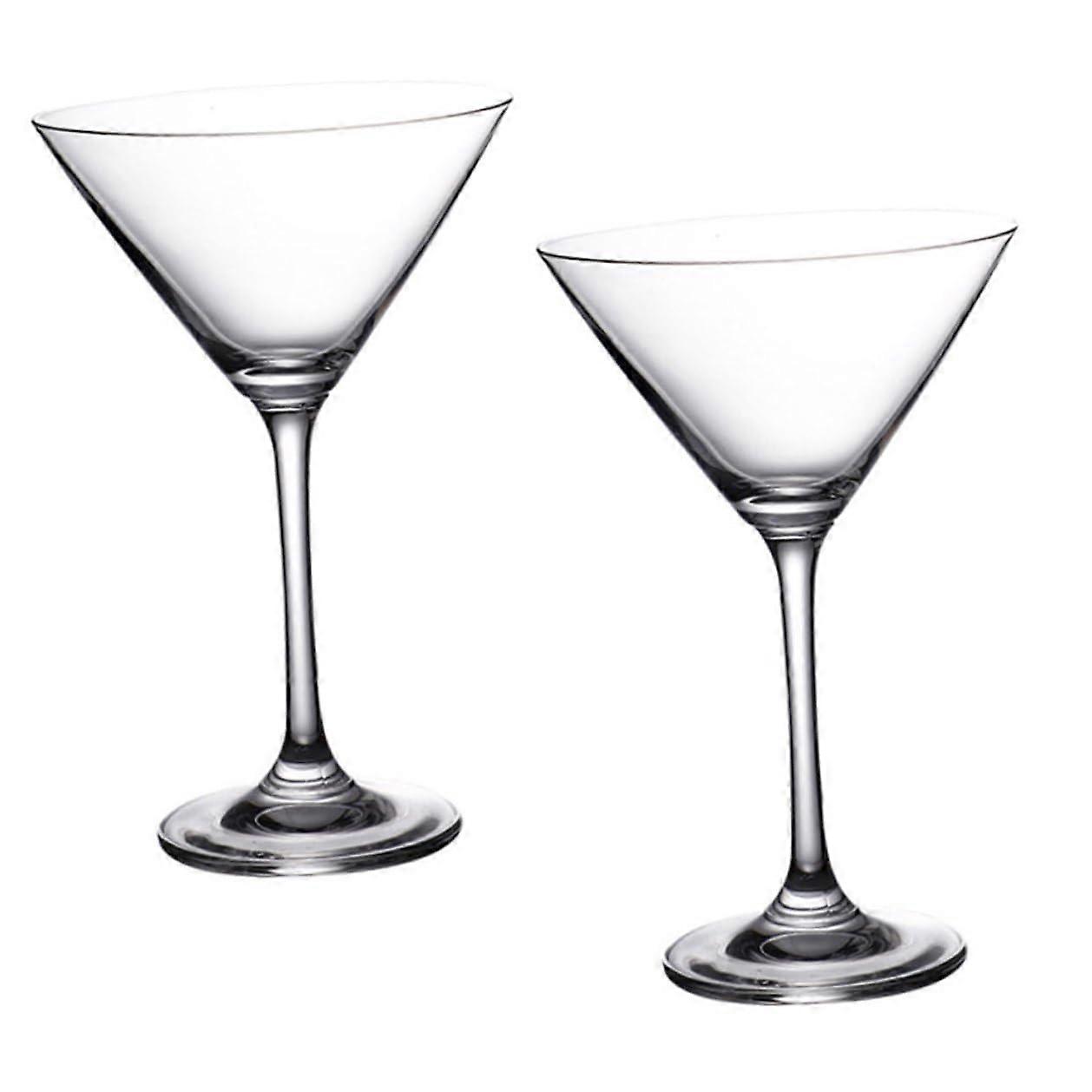 2Pcs Elegant  Footed Cocktail Glasses Clear Reusable Goblets for Wine Brandy Bar Party