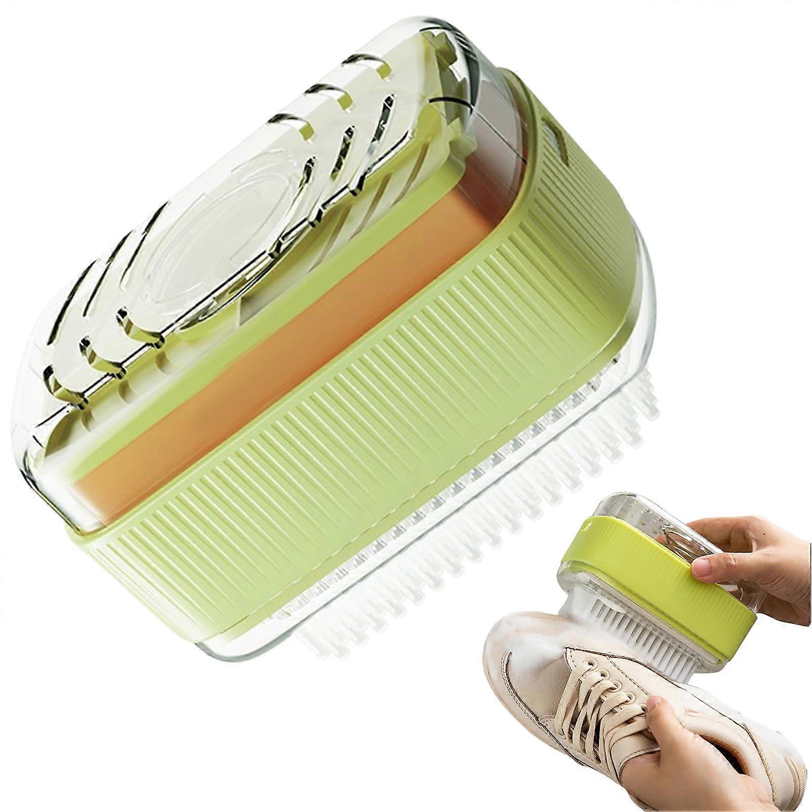 Soap Dispenser Brush with Creative Roller, Adjustable Foam and Refillable Box for Kitchen or Bath