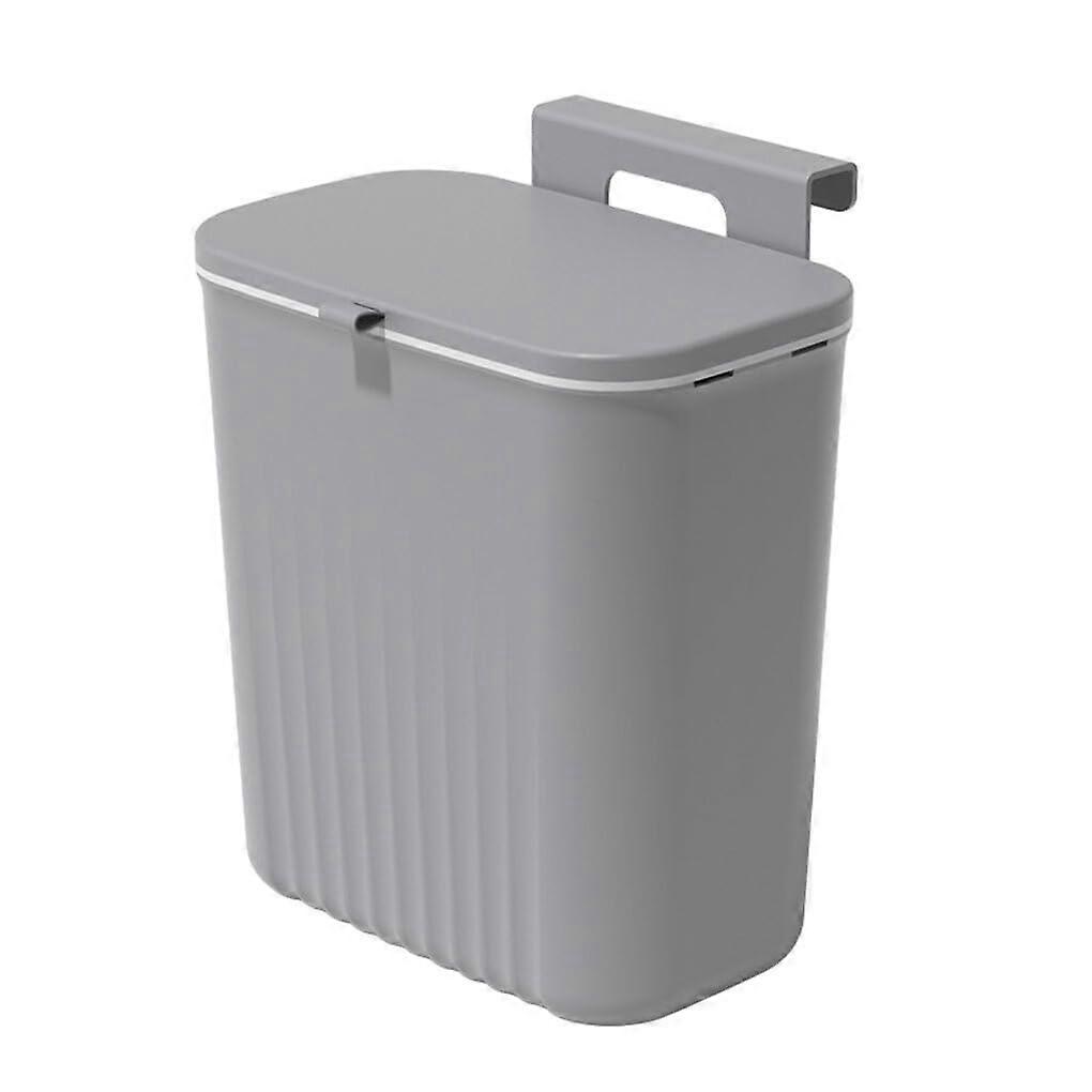 Wall Mounted Trash Can with Sealed Odor Kitchen Garbage Bin, Space Saving Grey