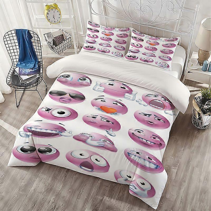 3 stk. sengetøjssæt med tryk 100% polyester