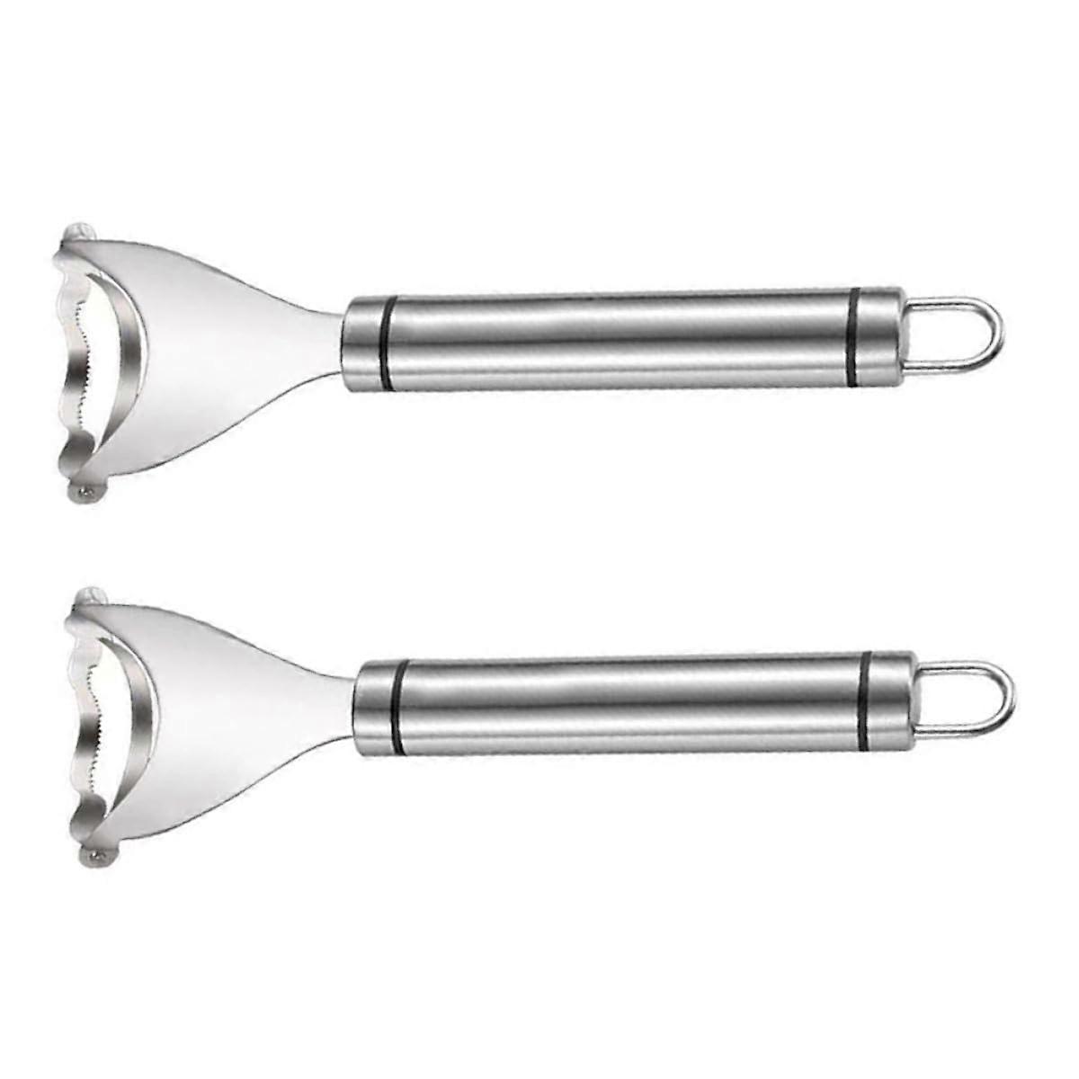 2pcs Stainless Steel Corn Stripper Set with Ergonomic Grip for Quick Kernel Removal in Kitchen