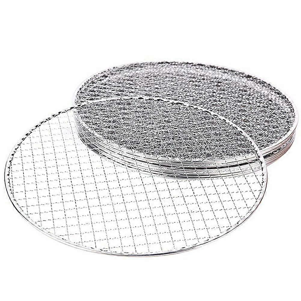5Pcs Disposable Round BBQ Grill Rack Mesh 30cm Galvanized Iron MultiPurpose Cooking and Cooling