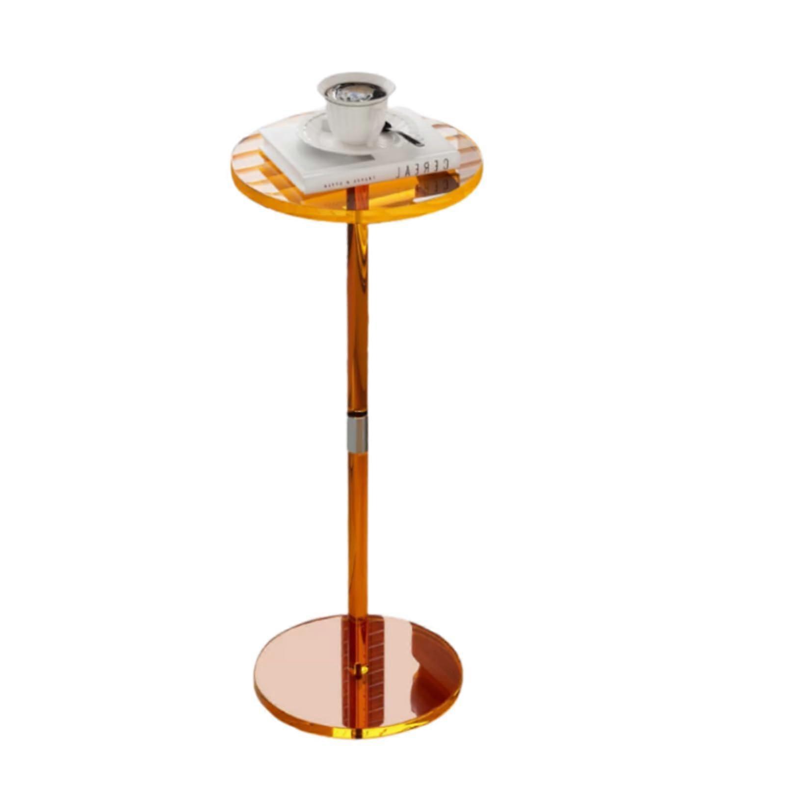 Acrylic Side Table Round Small SpaceSaving Modern Minimalist End Table Easy Assembly Orange Ref:4125