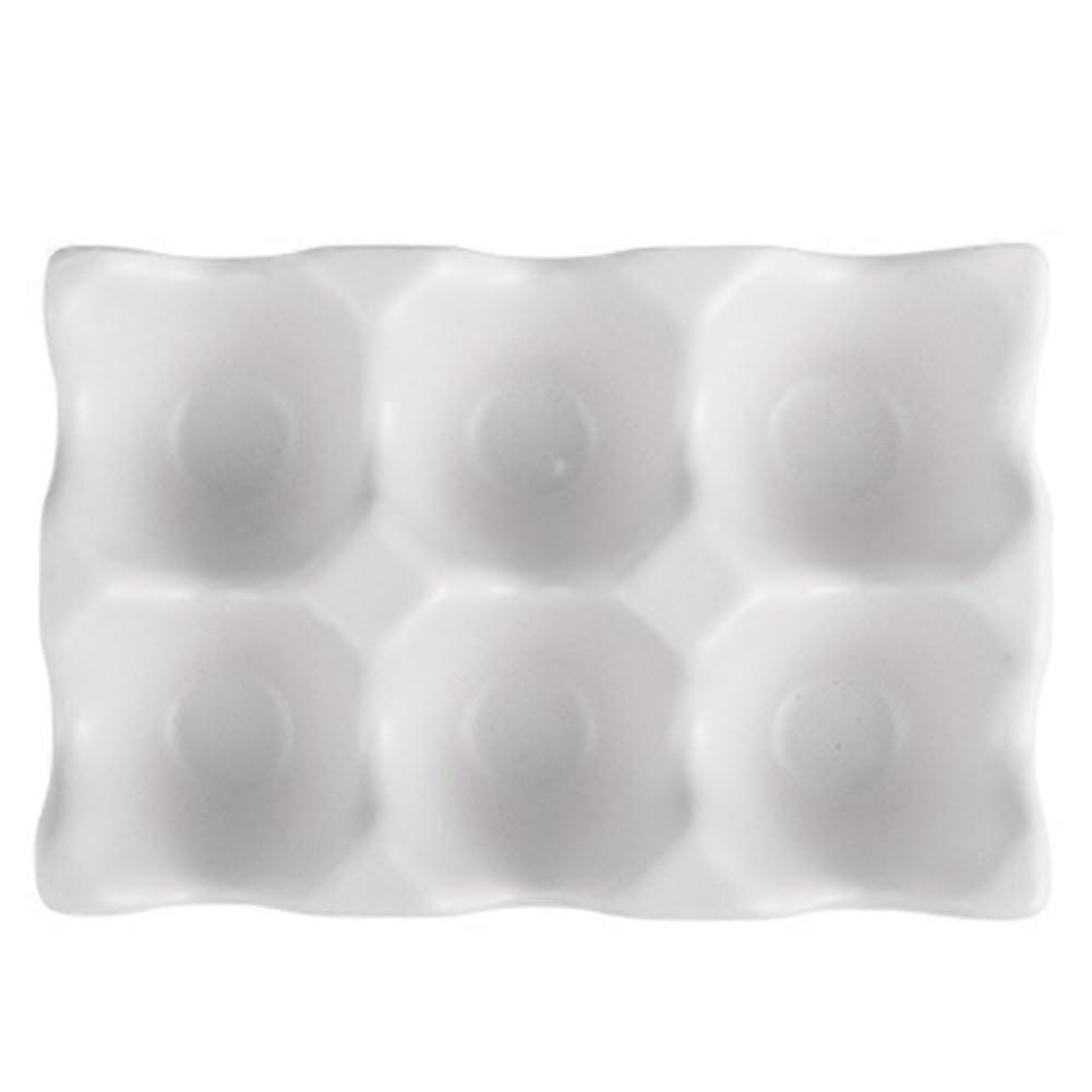 White Ceramic Egg Tray Holder for Kitchen Counter, Elegant Display and Easy Clean Organizer