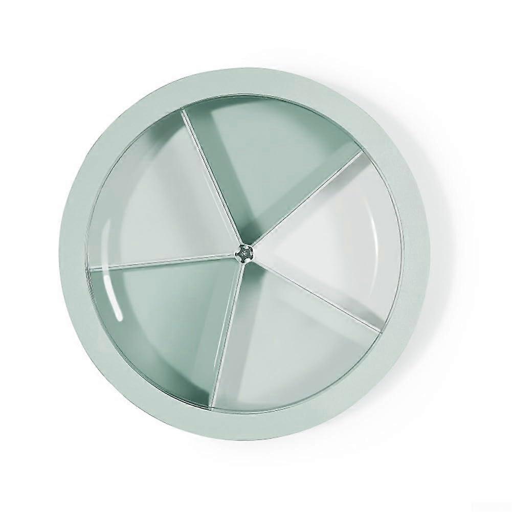 Snack Serving Tray with Five Detachable Compartments, Plastic Organizer Platter for Parties, Green