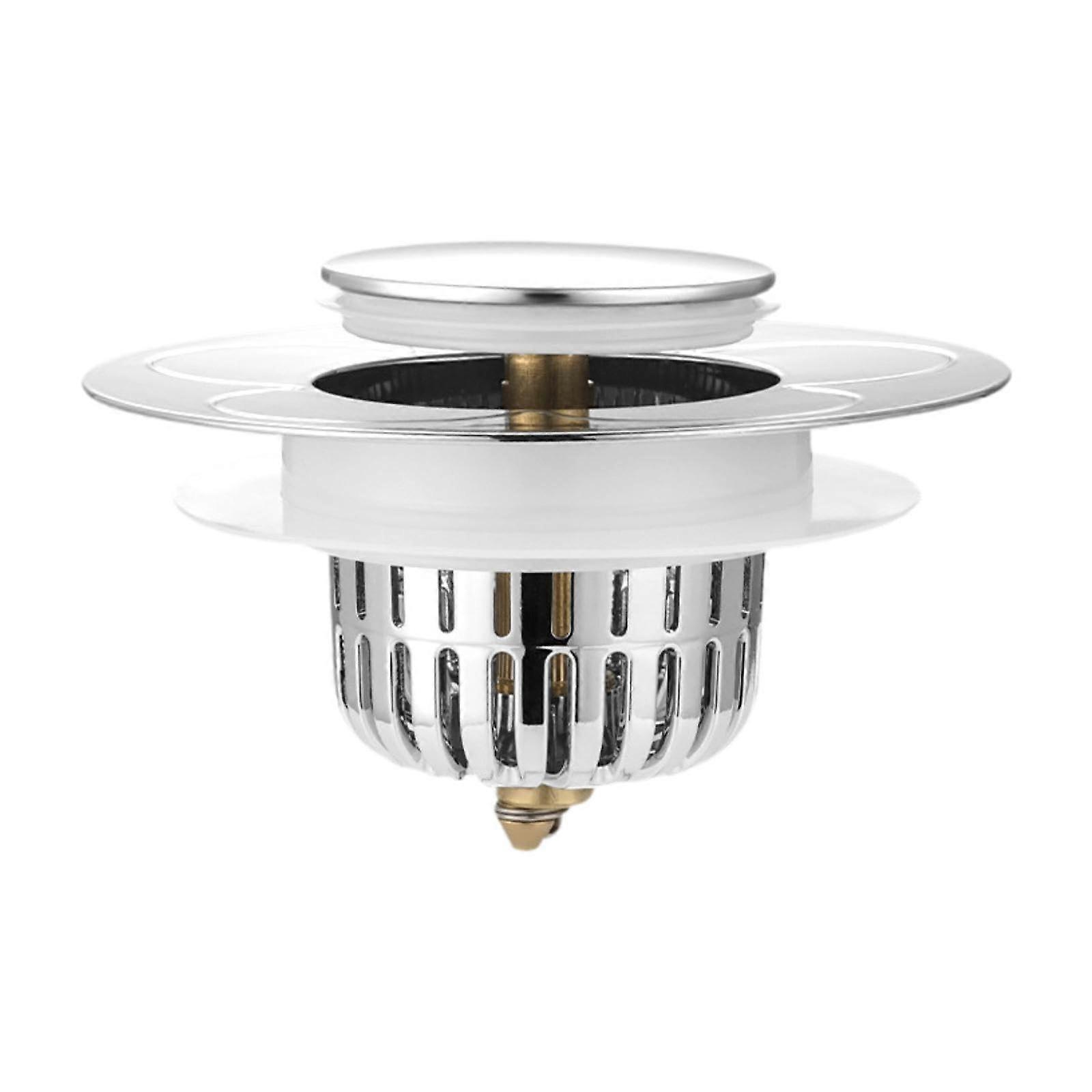 2 in 1 Kitchen Sink Drain Strainer Stopper with AntiClogging Basket and Rust Resistant Design