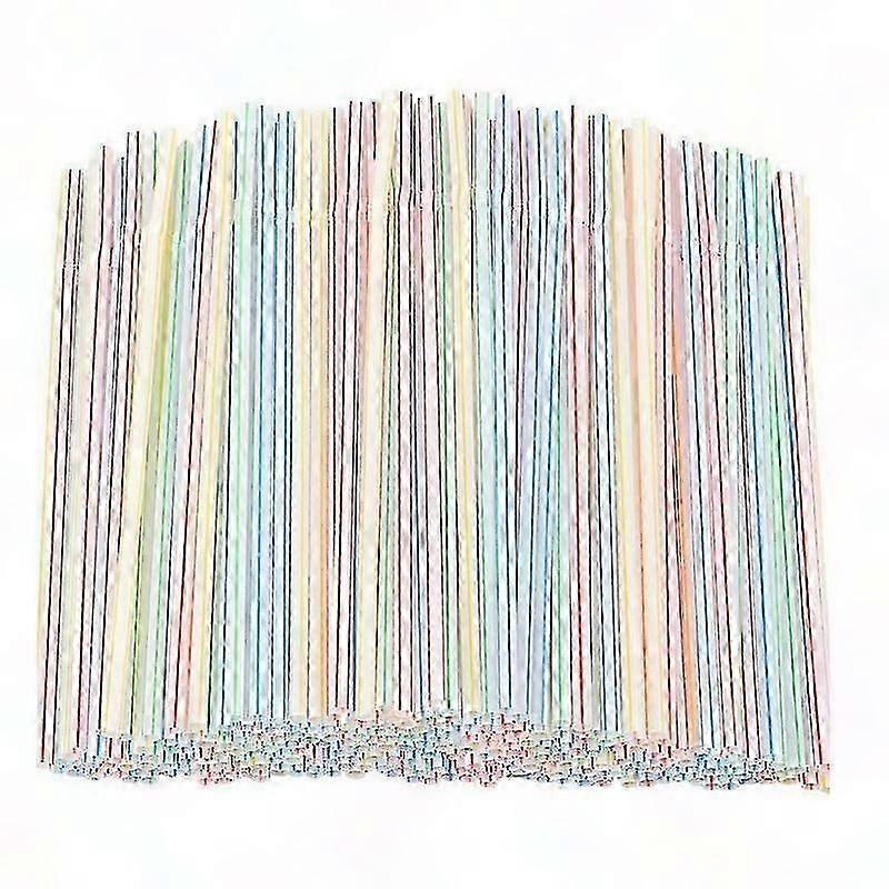 500pcs 8 polegadas colorido listrado dobrável plástico bebendo canudos