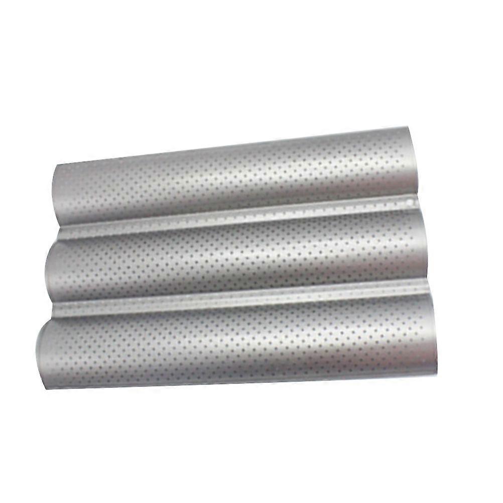 Baking Mould Wave Bread Stick Baking Tray Kitchen Baking Tool (Size M 3 Slots Silver)