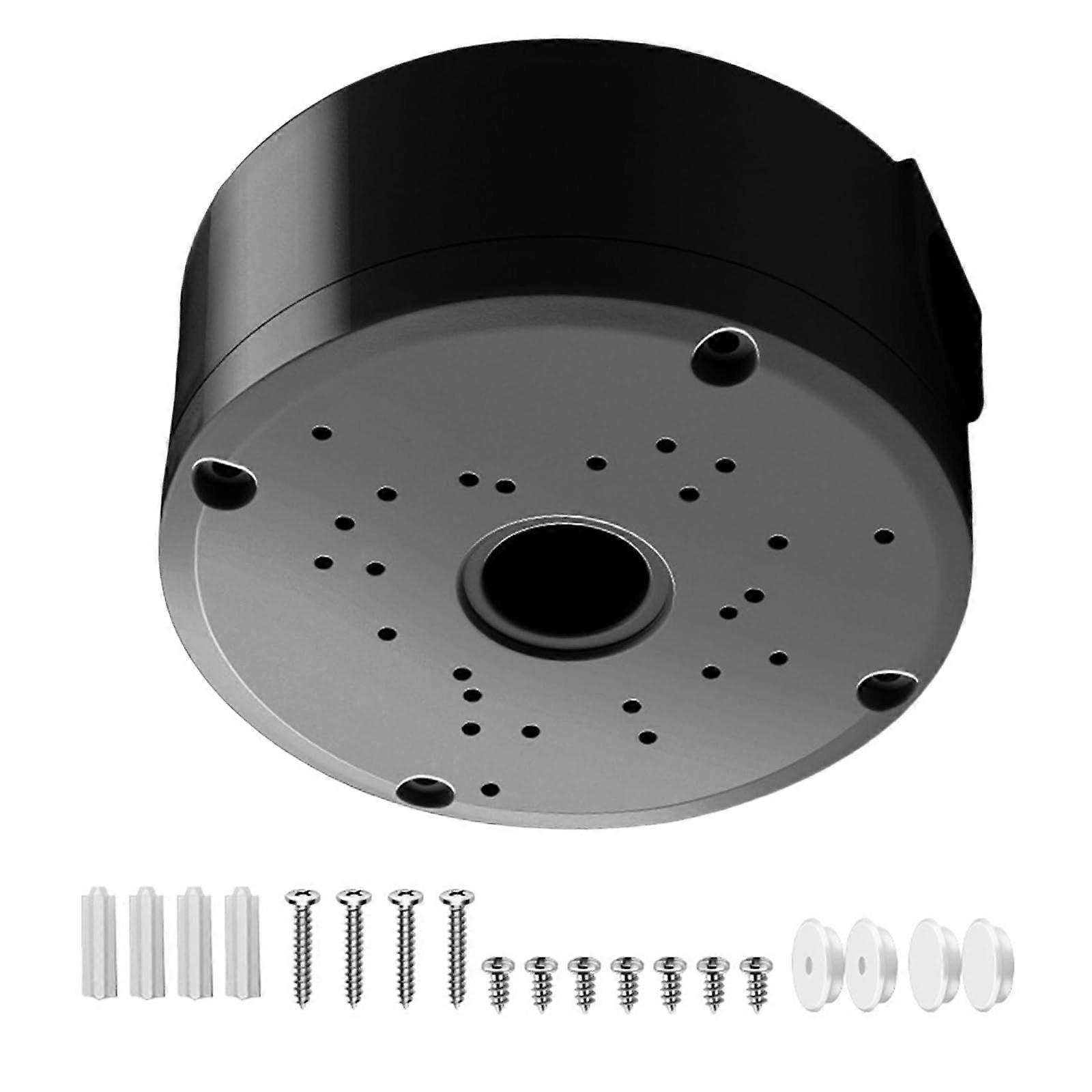 Weatherproof Security Camera Junction Box with Concealed Wiring Outdoor CCTV Mount Bracket Black