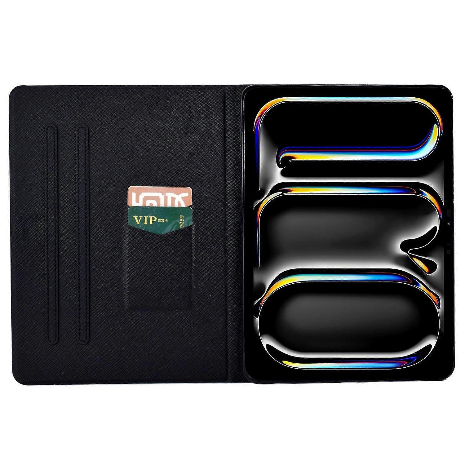 For iPad Pro 11 (2024) Case Pattern Leather Tablet Protective Cover Auto Sleep/Wake