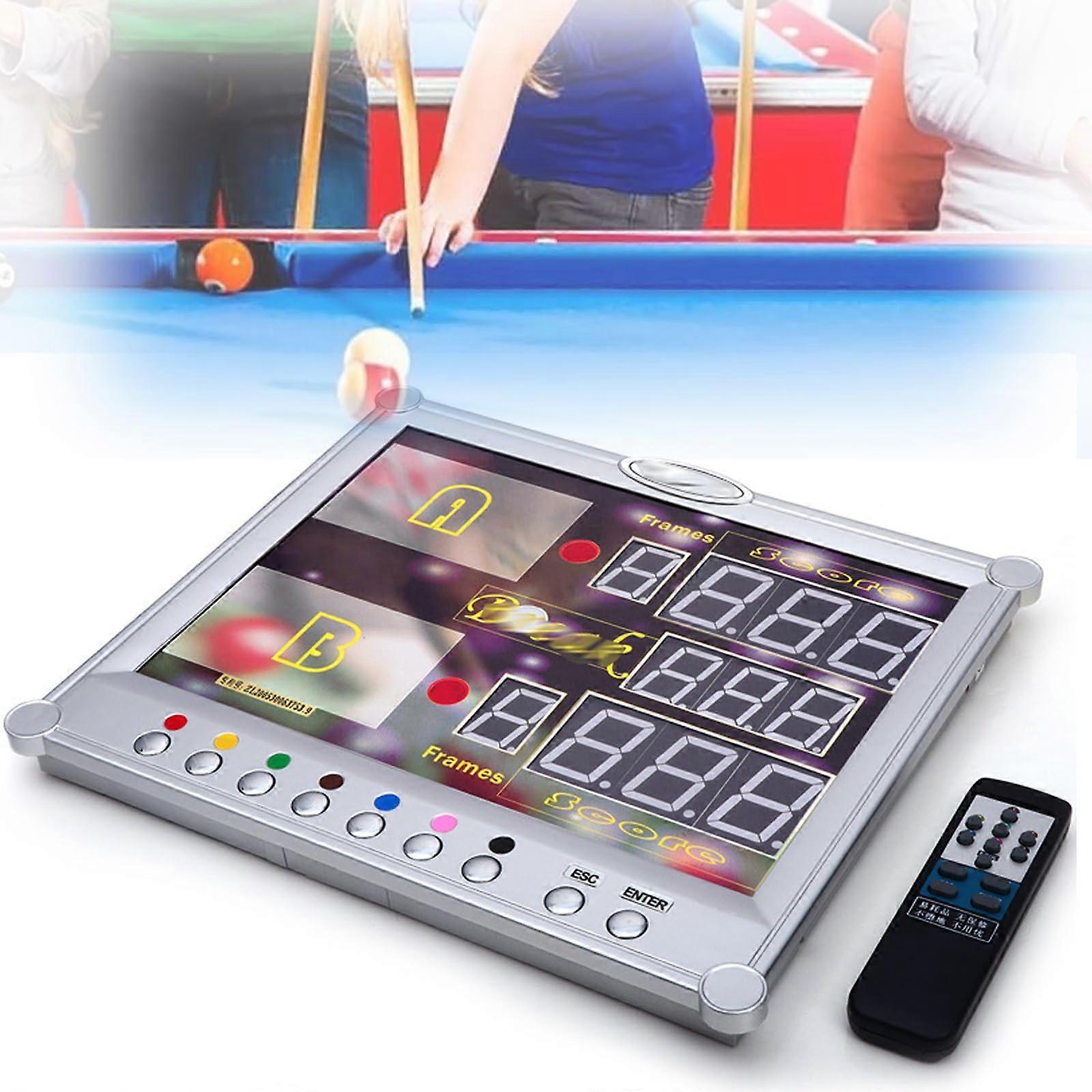 LED Digital Scoreboard for Pool Tables, Large WallMount Display with Wireless Remote, Scores 0199