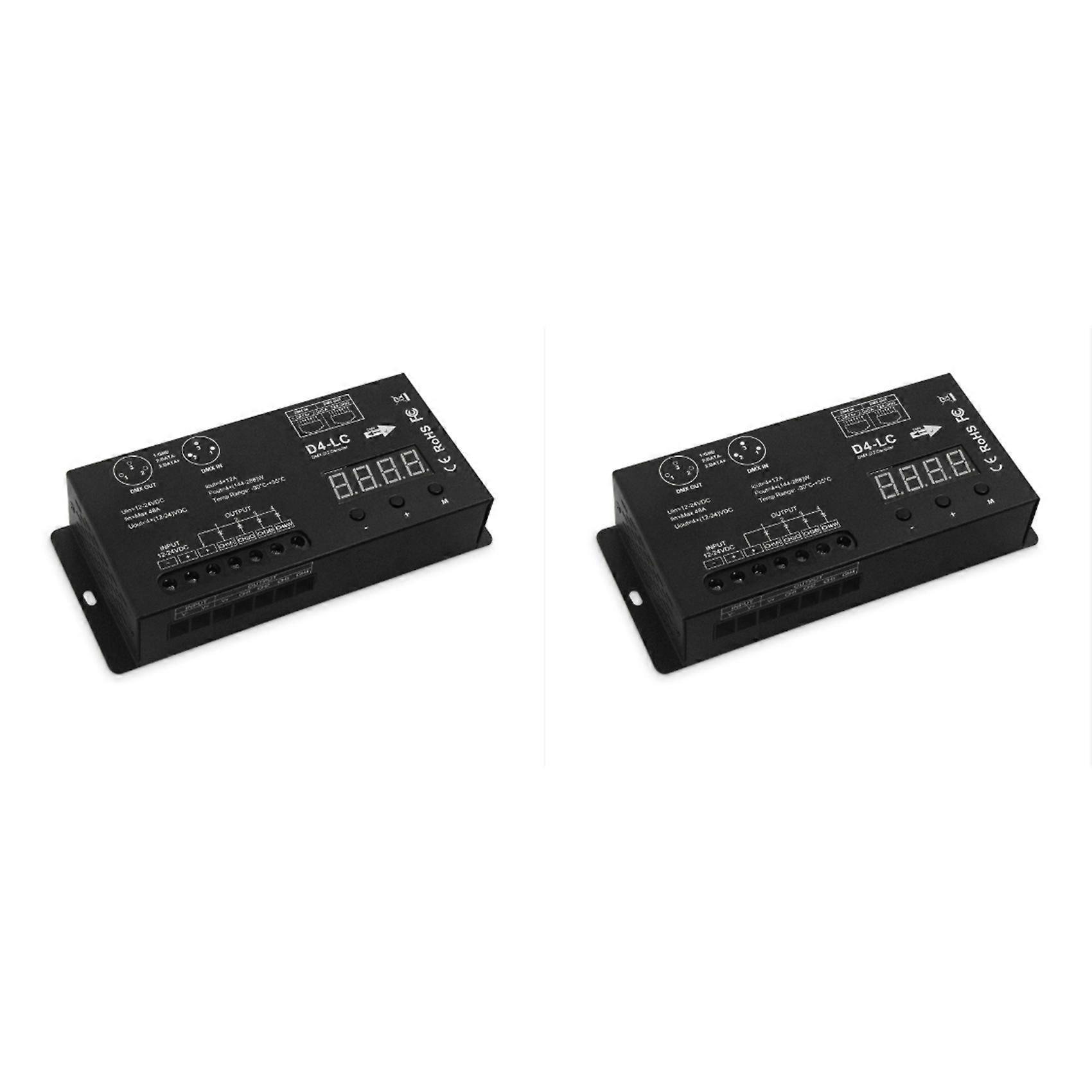 2X High Power Dmx512 Led Controller 4CH 12A/CH DMX512 Decoder Dimmer Driver DC12V-24V MAX 1152W