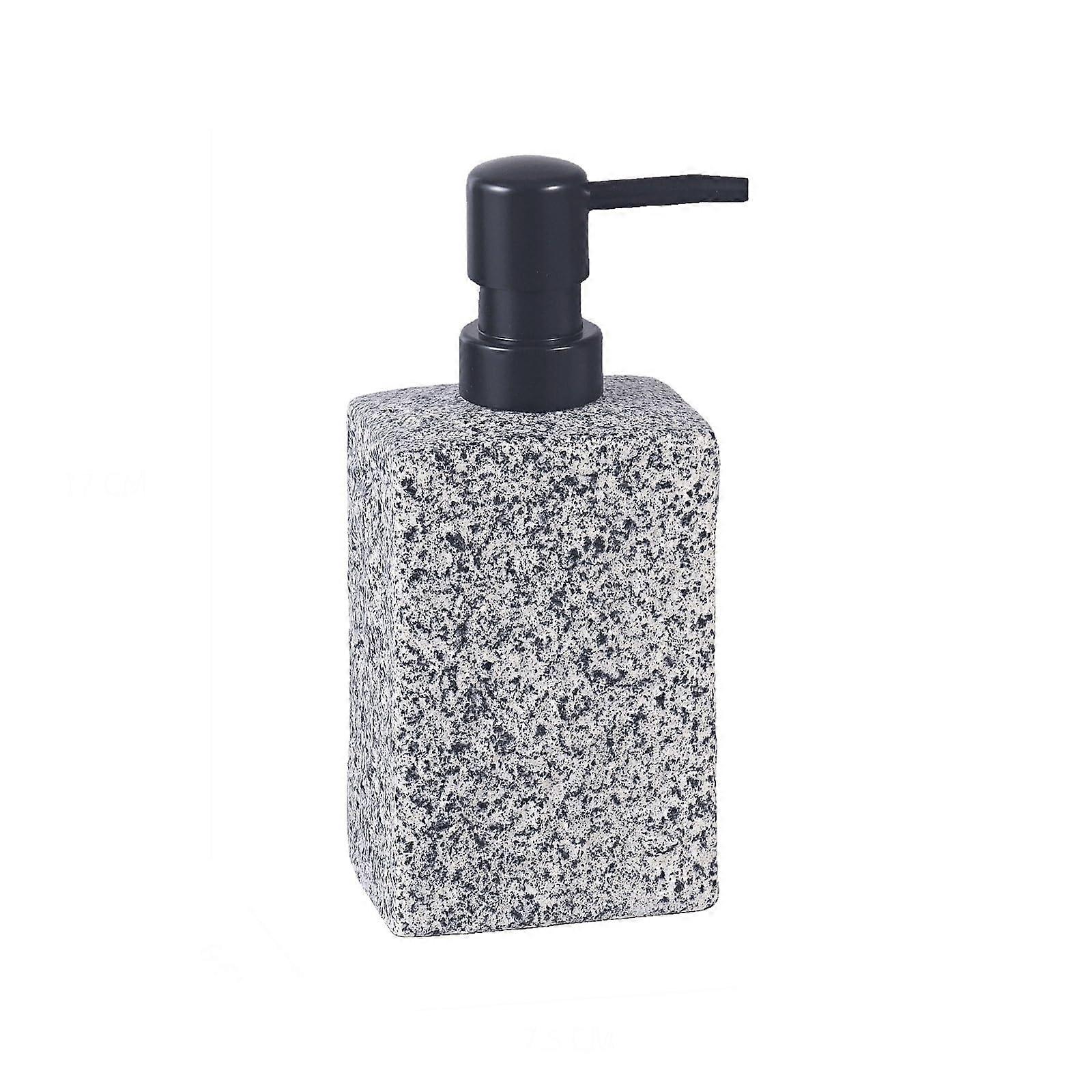 Ceramic Soap Dispenser 12oz Gray with Pump Leakproof Bathroom and Kitchen Sink Use