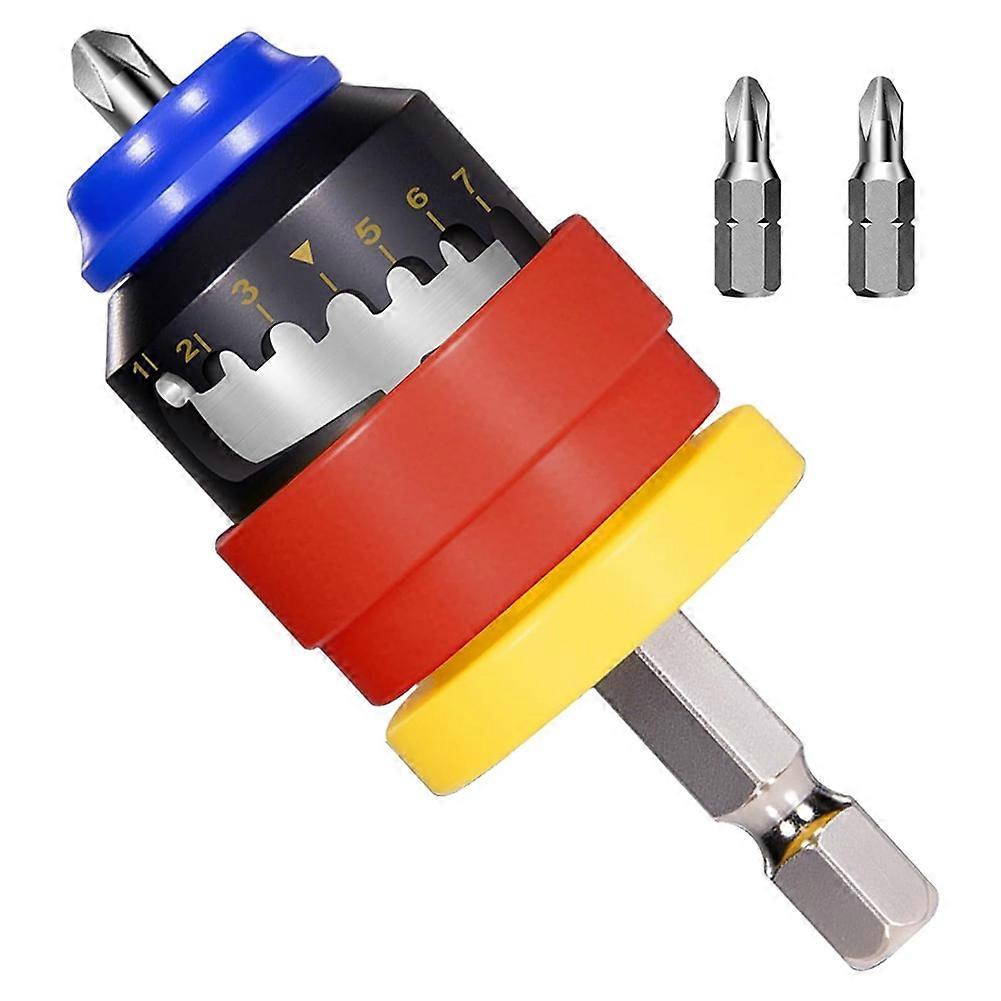 7-Level Adjustable Drywall Screw Setter Bit - Magnetic Depth Control for Efficient Screw Driving