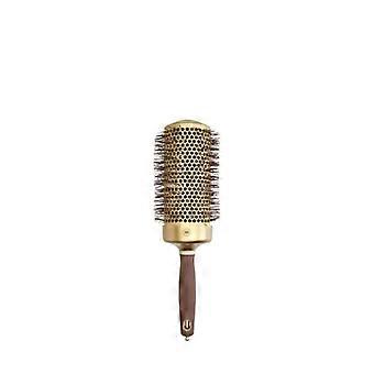 Round Brush - OLIVIA GARDEN - Blowout Speed D65 - Gold &amp; Brown - Quick Drying - Brilliant Shine