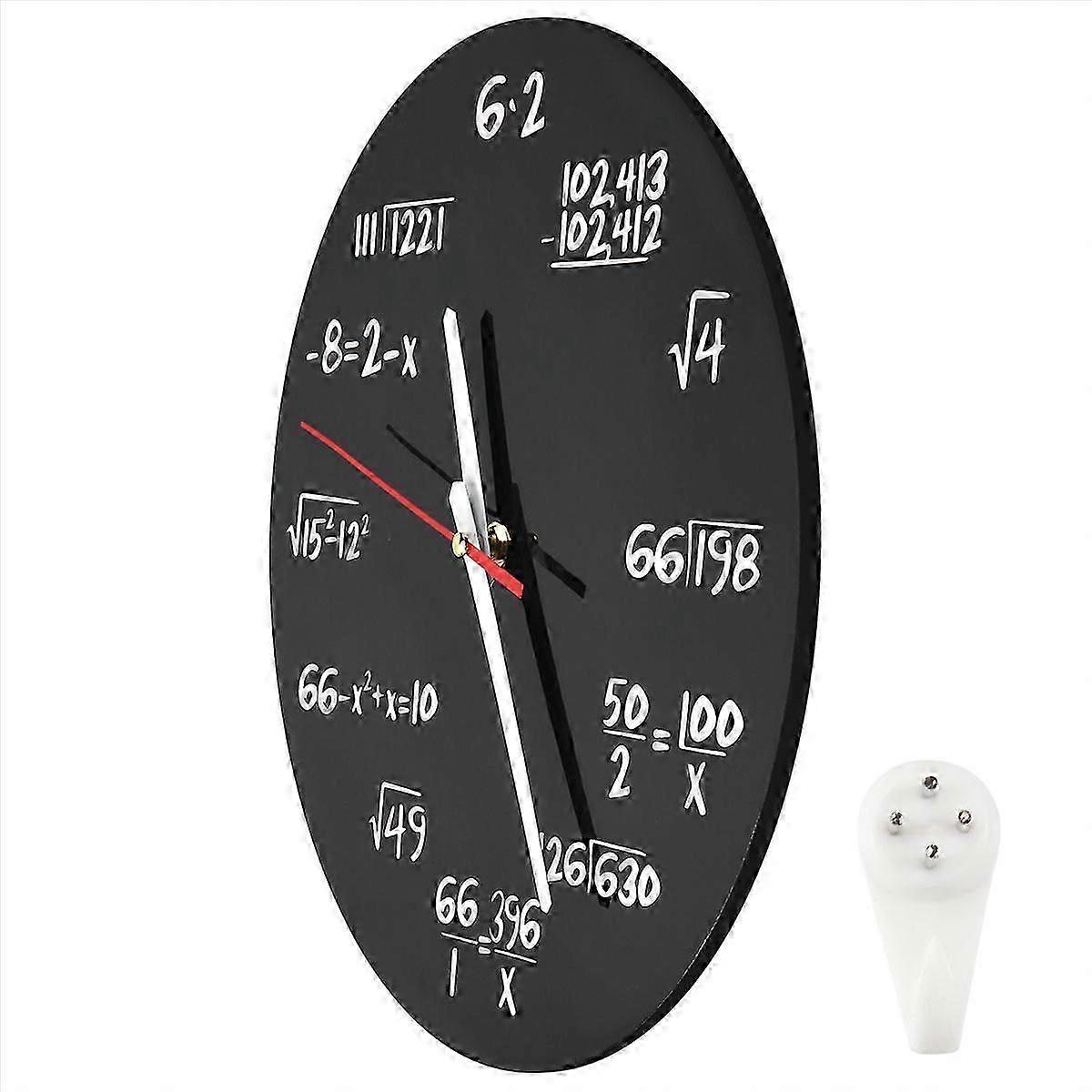 Math Wall Clock , Math Formulas Clock Quiz Clock in Black and White Unique Math Equation Clock for H
