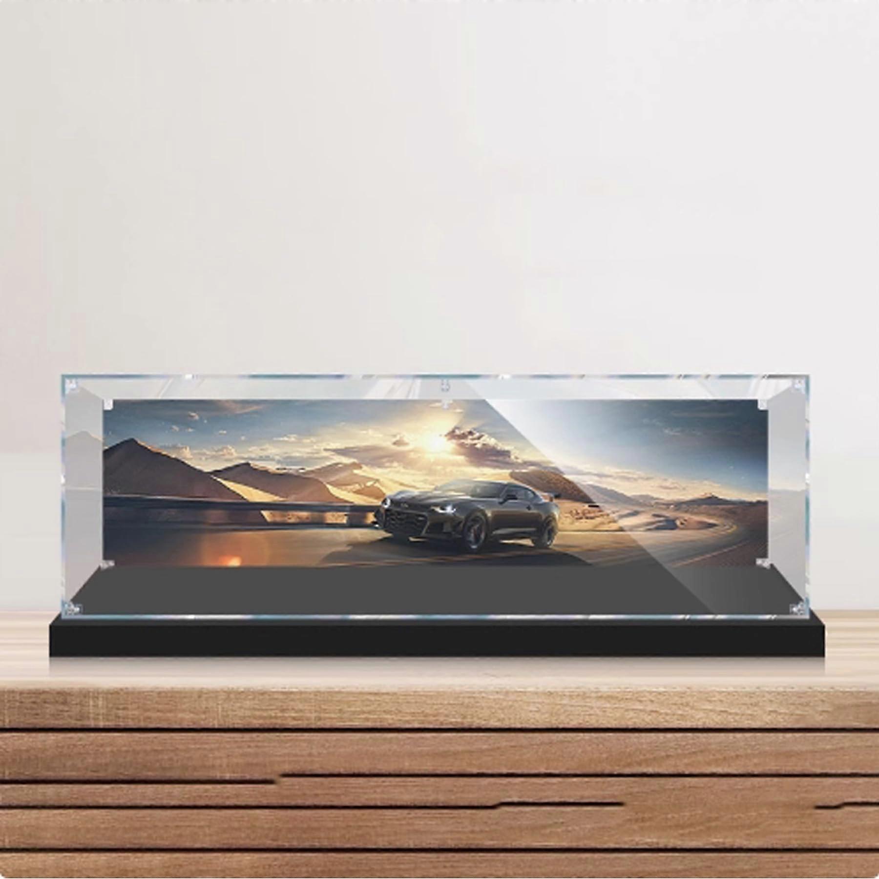 Car Display Case Dustproof Clear Acrylic Showcase for  Technic 42153 with Black Base