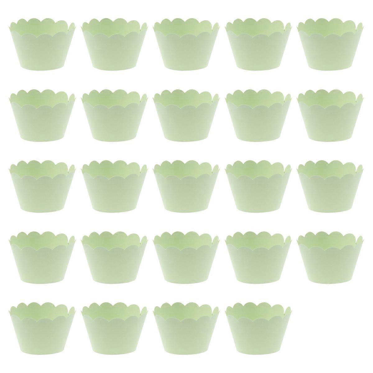 Grüne Cupcake-Förmchen aus Papier, 24 Stück
