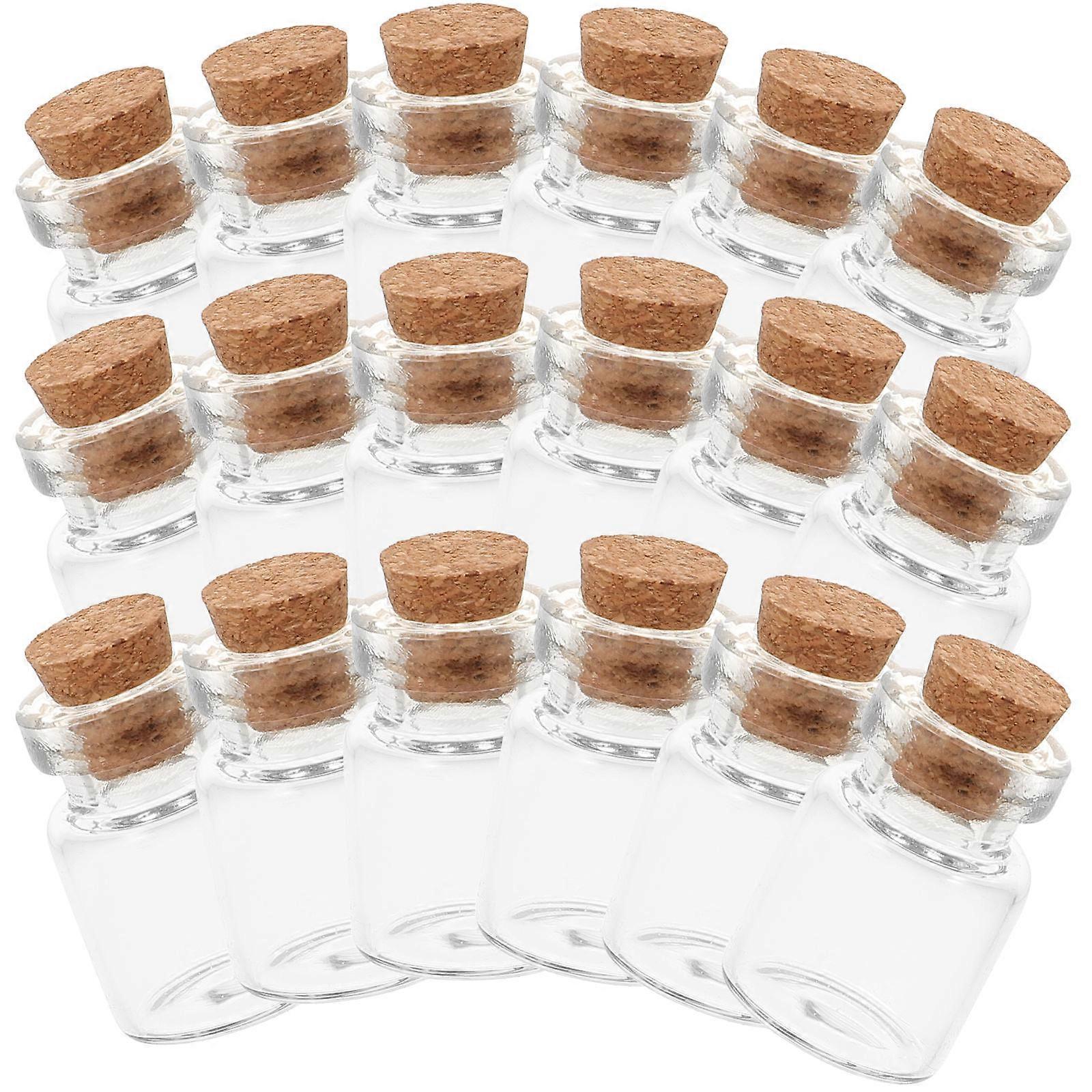 Tiny Glass Bottles Mini Glass with for Storage 80Pcs