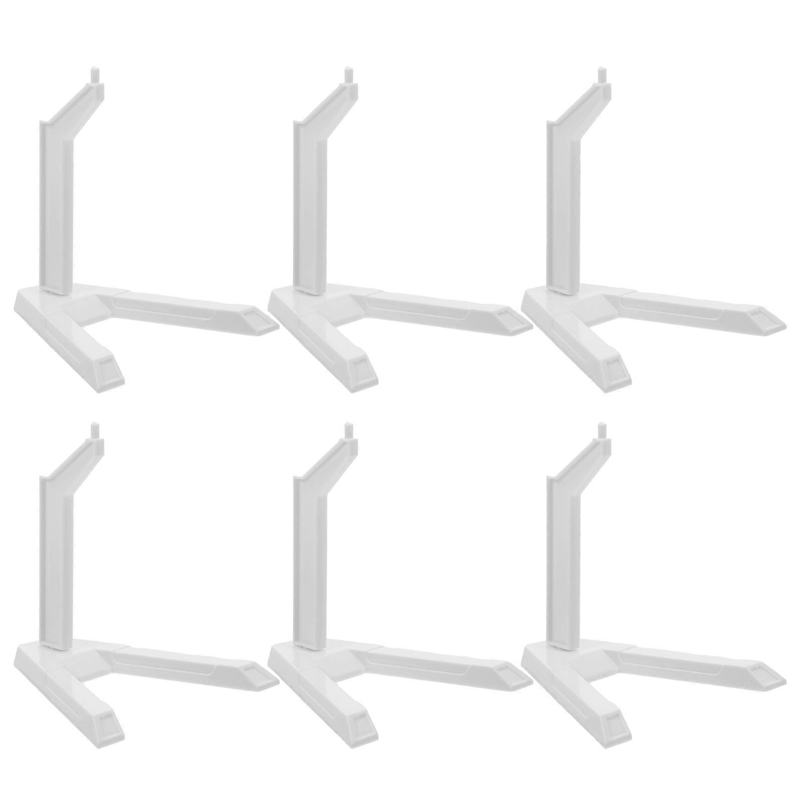 Model Display Stand for 6Pcs Action Figures with Stable Support White