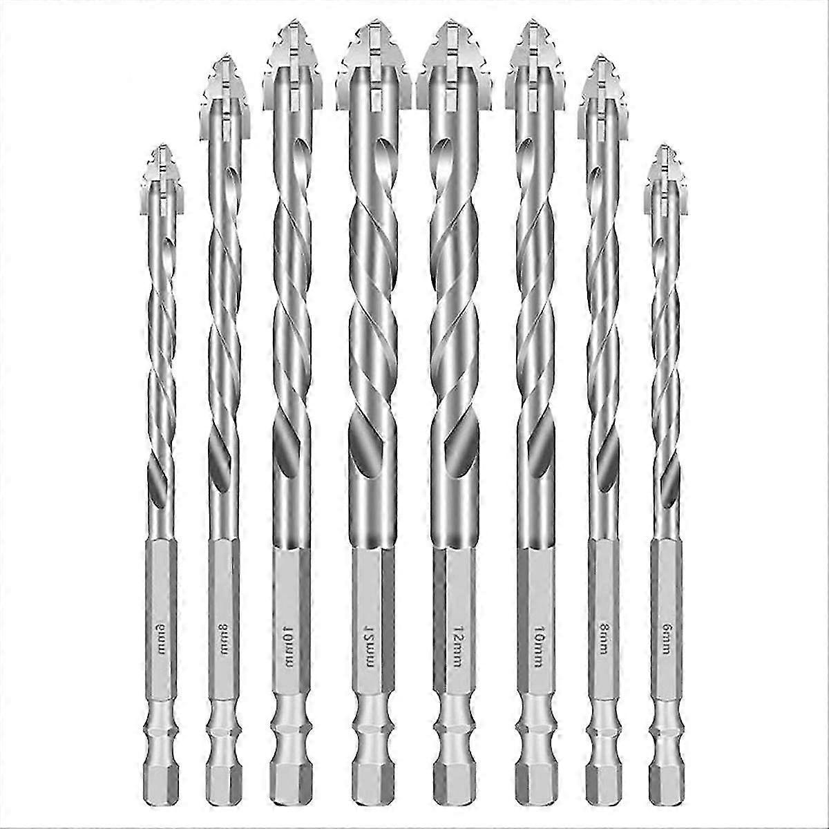 8PCS Drill Bits, Multifunctional Wear- Masonry Drill Bit