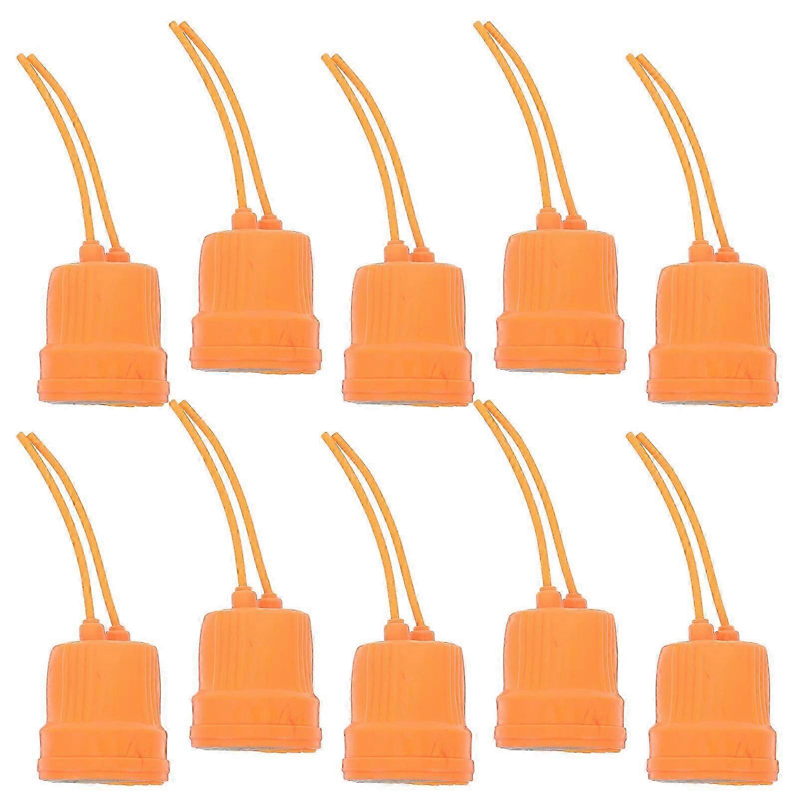 E27 Light Socket, Ceramic PVC Hanging Lamp Holder, Leakproof, 10Pcs Pack