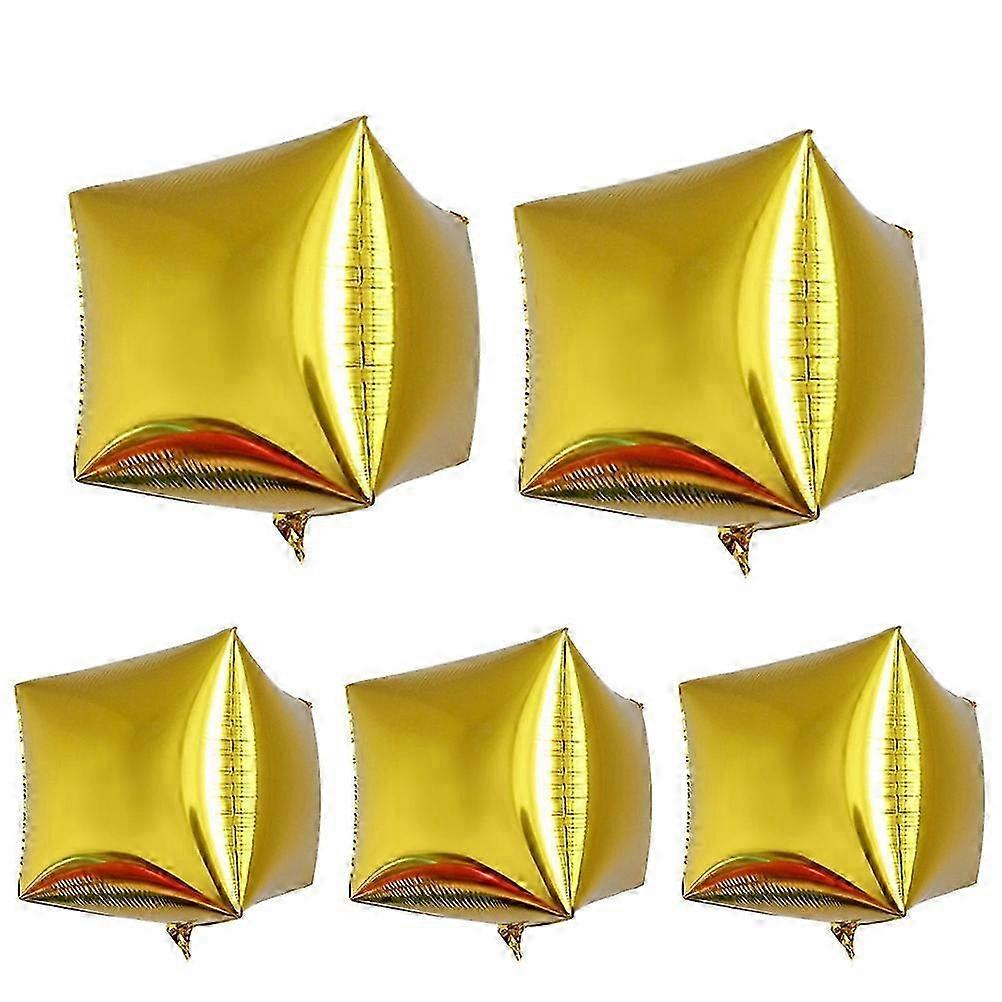 Balloon Squares Rose Gold Special Occasion Table Decor 4D Solid Square Shape 5Pcs