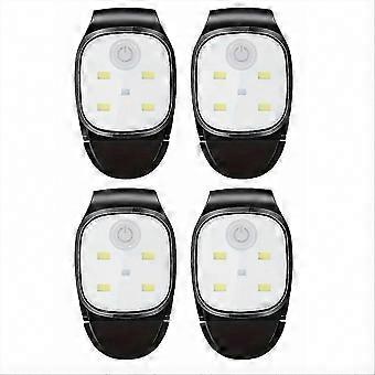 Wiederaufladbare LED-Clipleuchte (4er-Pack), tragbar, ideal zum Laufen bei Nacht, mit Sicherheitswarnlicht und als Alternative zur Stirnlampe (freihändig nutzbar).