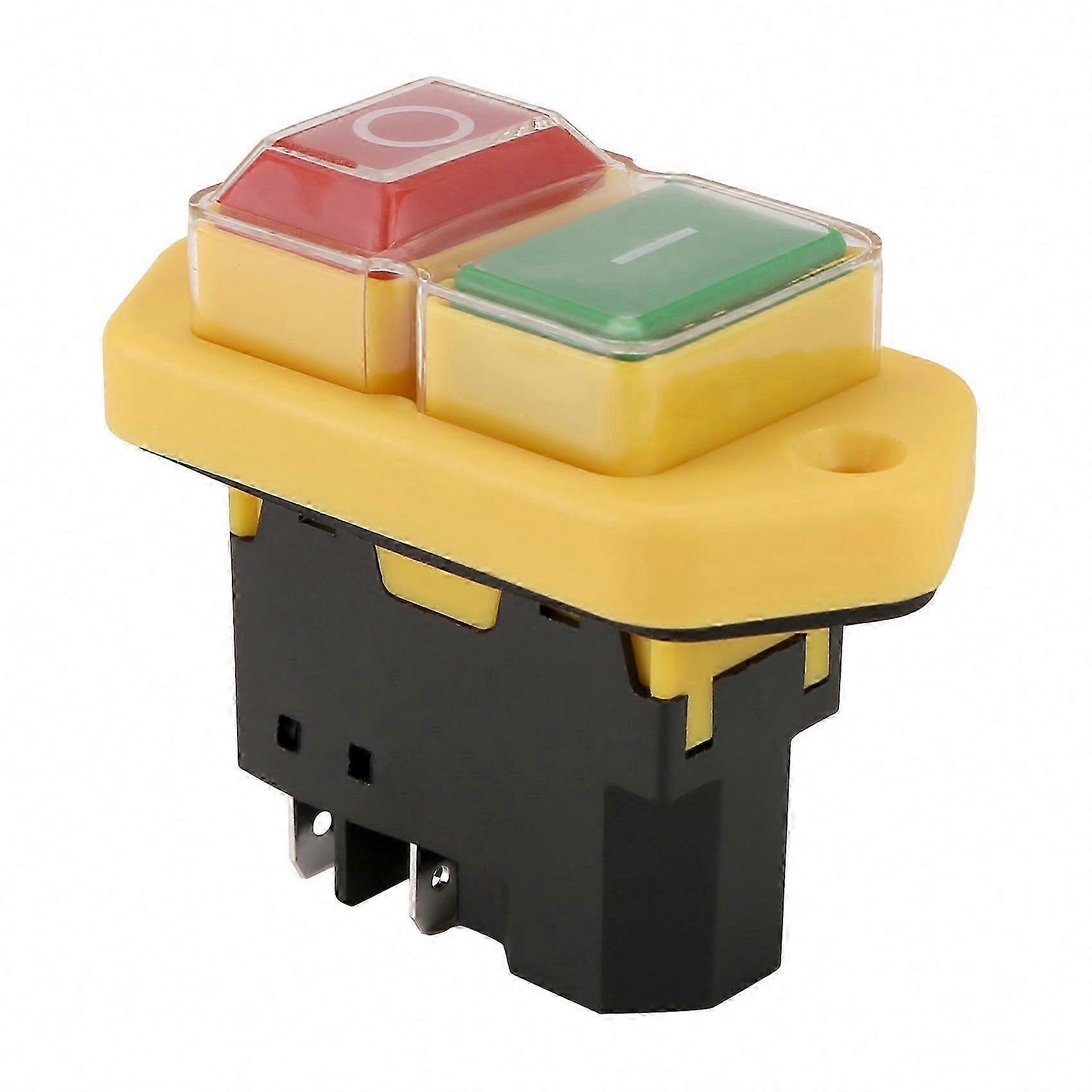 Electromagnetic Switch 220V 15A 5PIN Push Button for Machine Tool Equipment Waterproof Panel Start Control