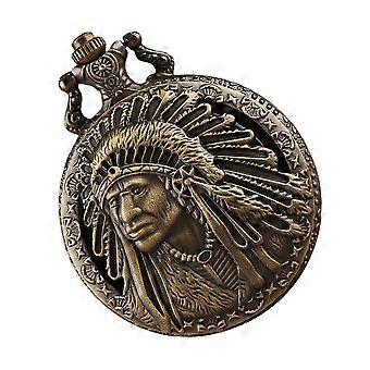 Retro Uhr Vintage Indian Chief Quarz Taschenuhr Antike Hängeuhr