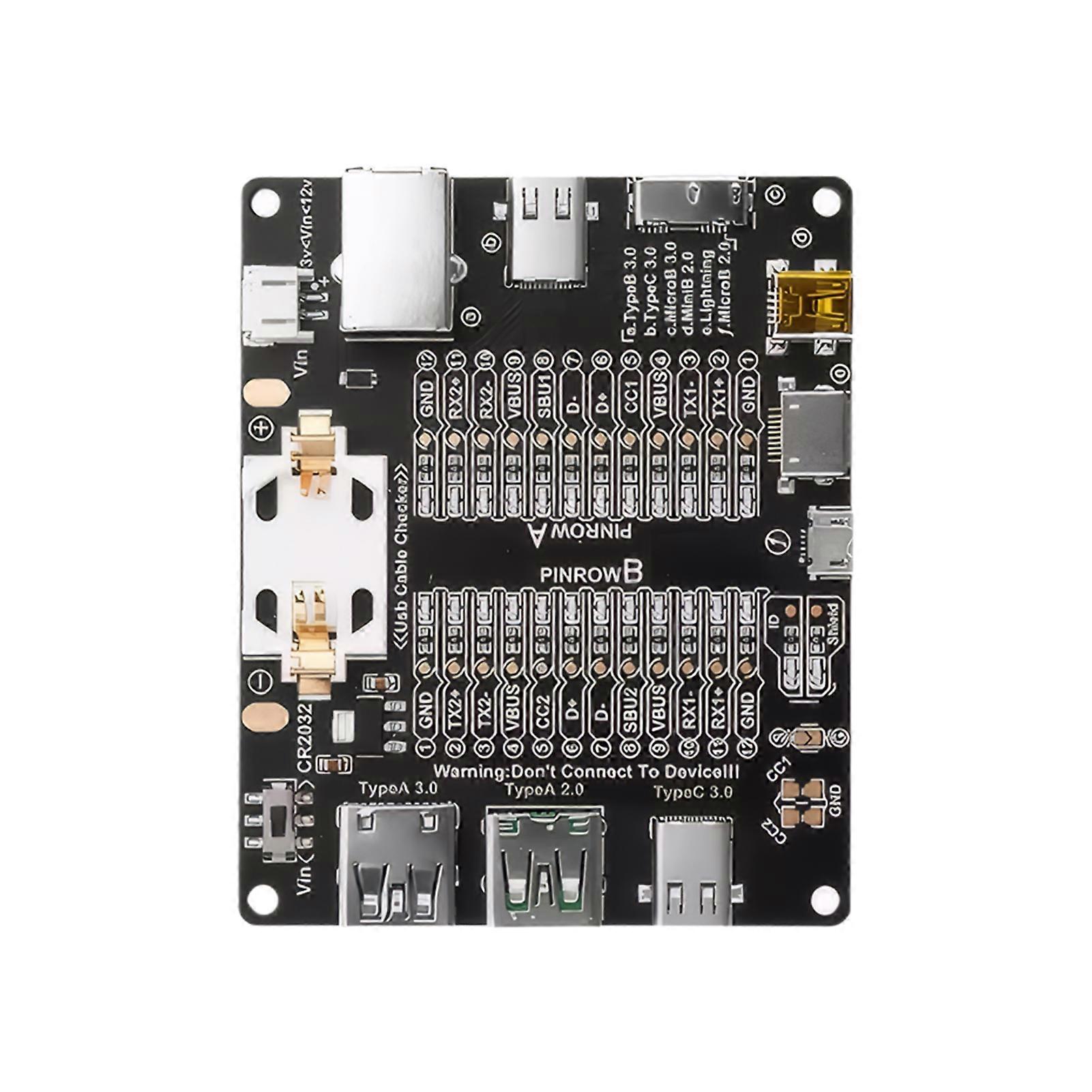Type-C Micro-B Type-B Data Cable Test Board Cable Tester Short Switch compatible with iOS Android Test Board Tool