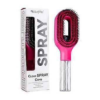 2-in-1 Manual Spray Hair Detangling Brush, Non-Electric Built-In Fine Mist Sprayer Comb, Portable Anti-Frizz Wet Dry Hair Brush For Curly Thick Fine H