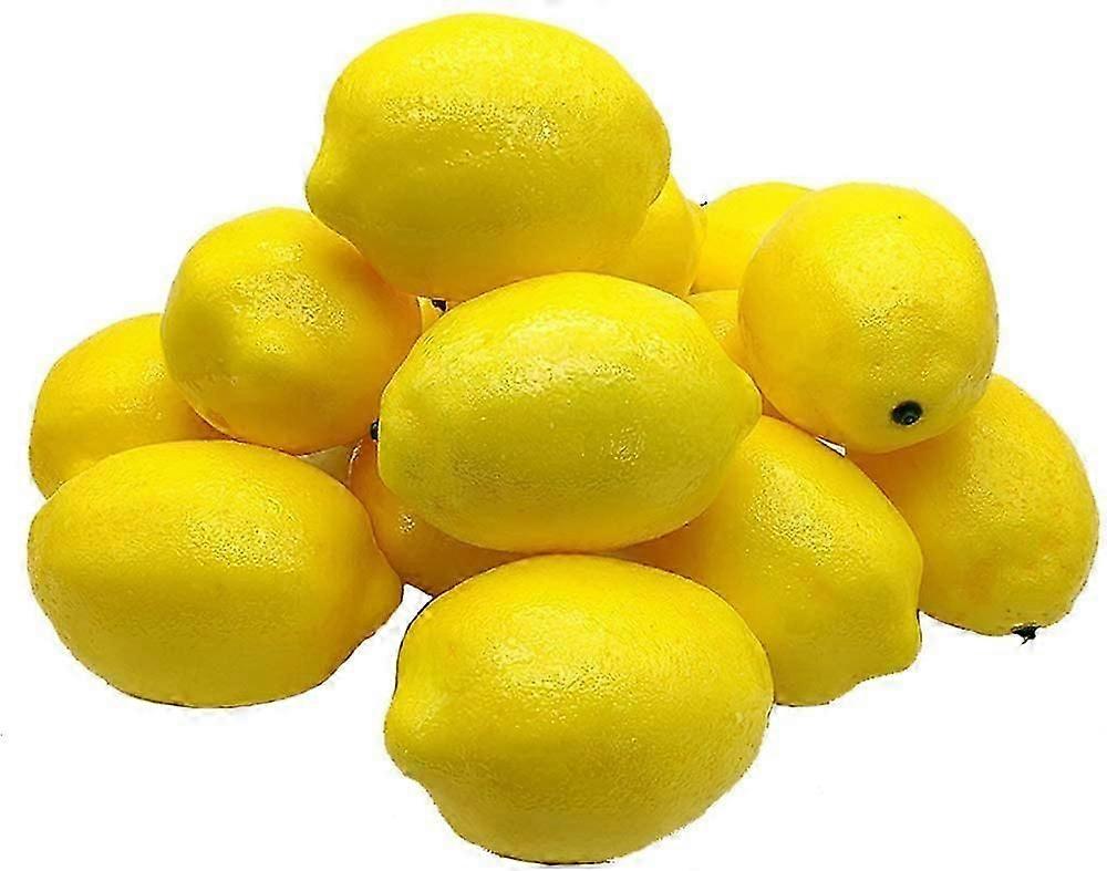 15Pcs Artificial Lemons Artificial Fruit Artificial Yellow Lemon Foam Lemon