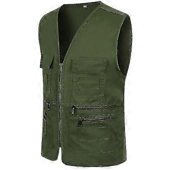 Homens Multi-bolso Utilitário Colete Pesca colete hiking gilet jaqueta casaco